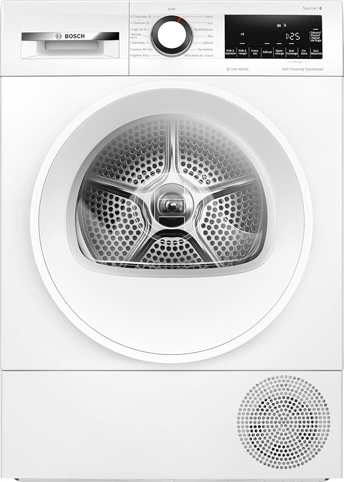 Bosch - Série 6, sèche-linge 8kg, pompe à chaleur, blanc - WQG24502FR