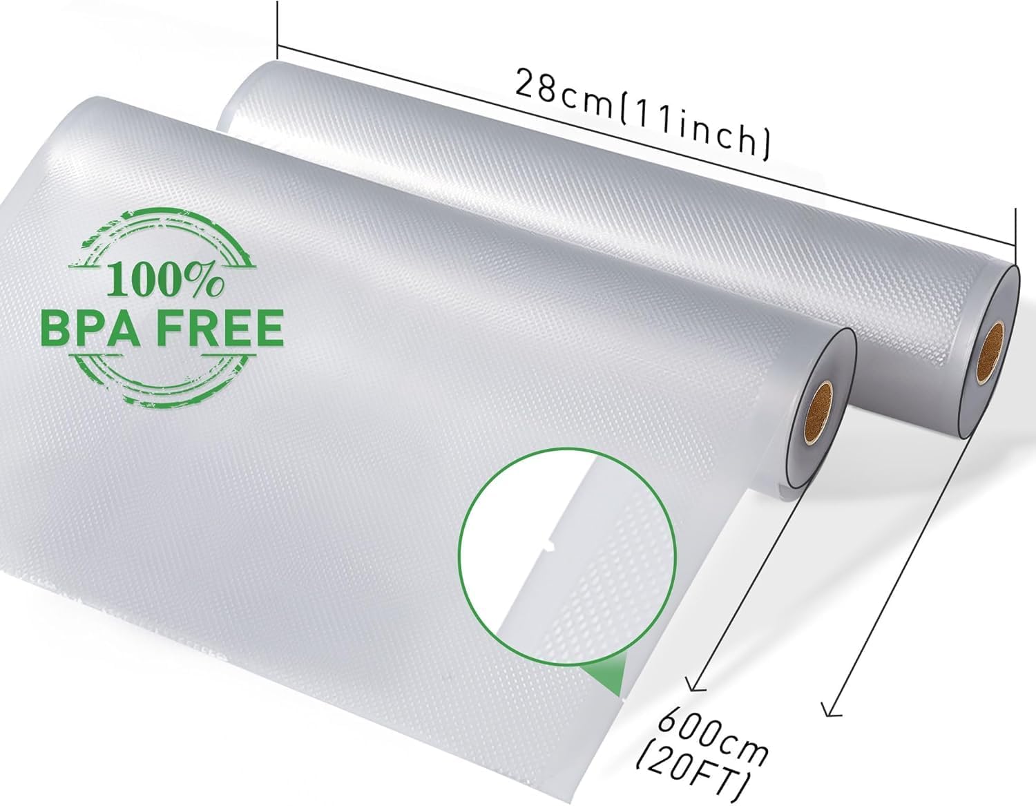 KitchenBoss - rouleaux sous vide - 28x600cm - lot de 2, grande capacité