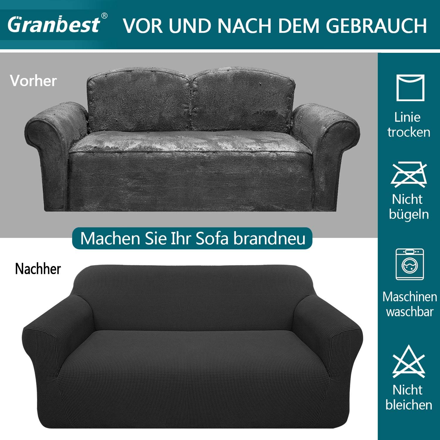 Granbest - housse canapé Moderne Jacquard - extensible - protection animaux