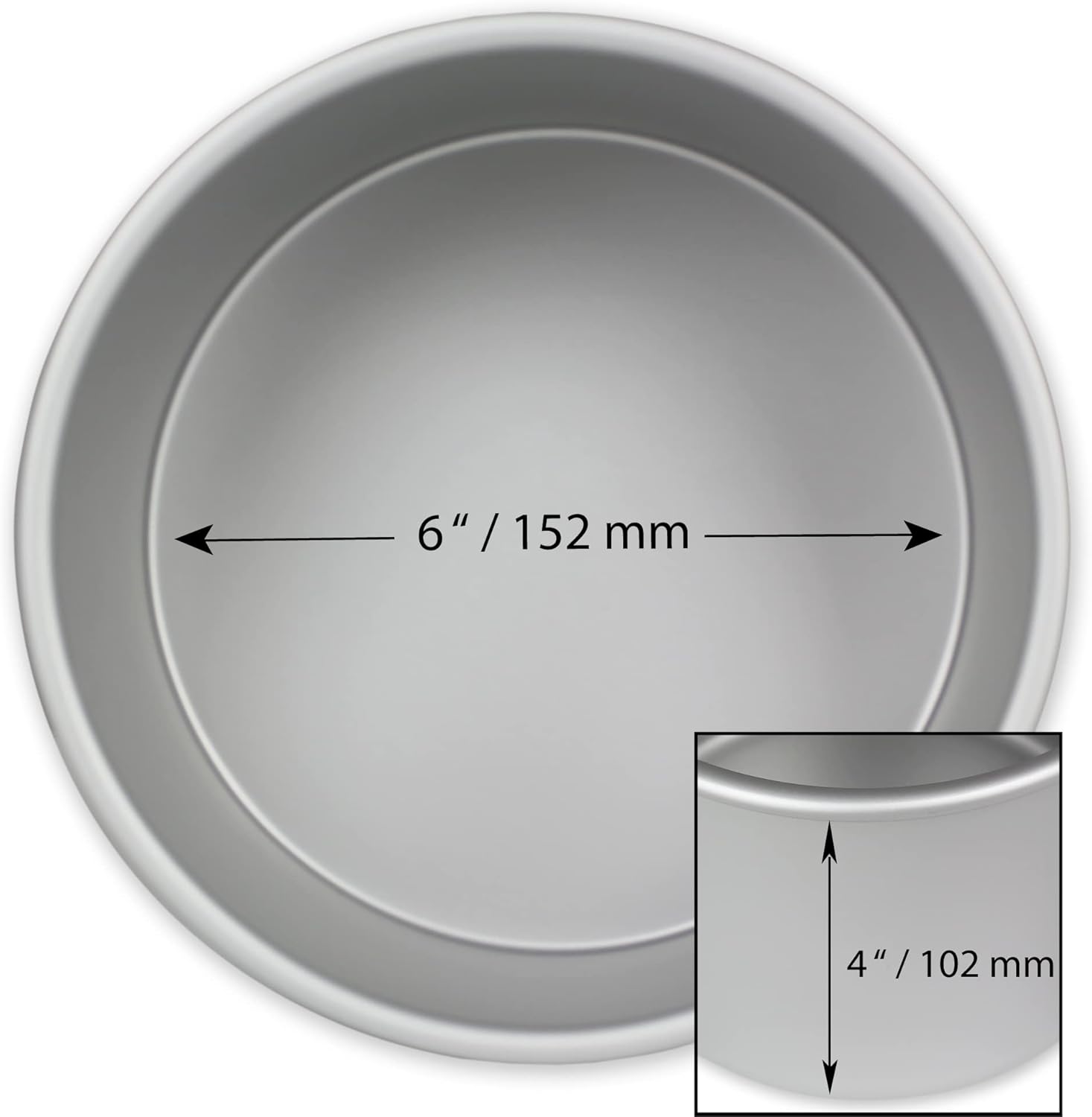 PME - Moule rond en aluminium anodisé - 152x102mm - argenté