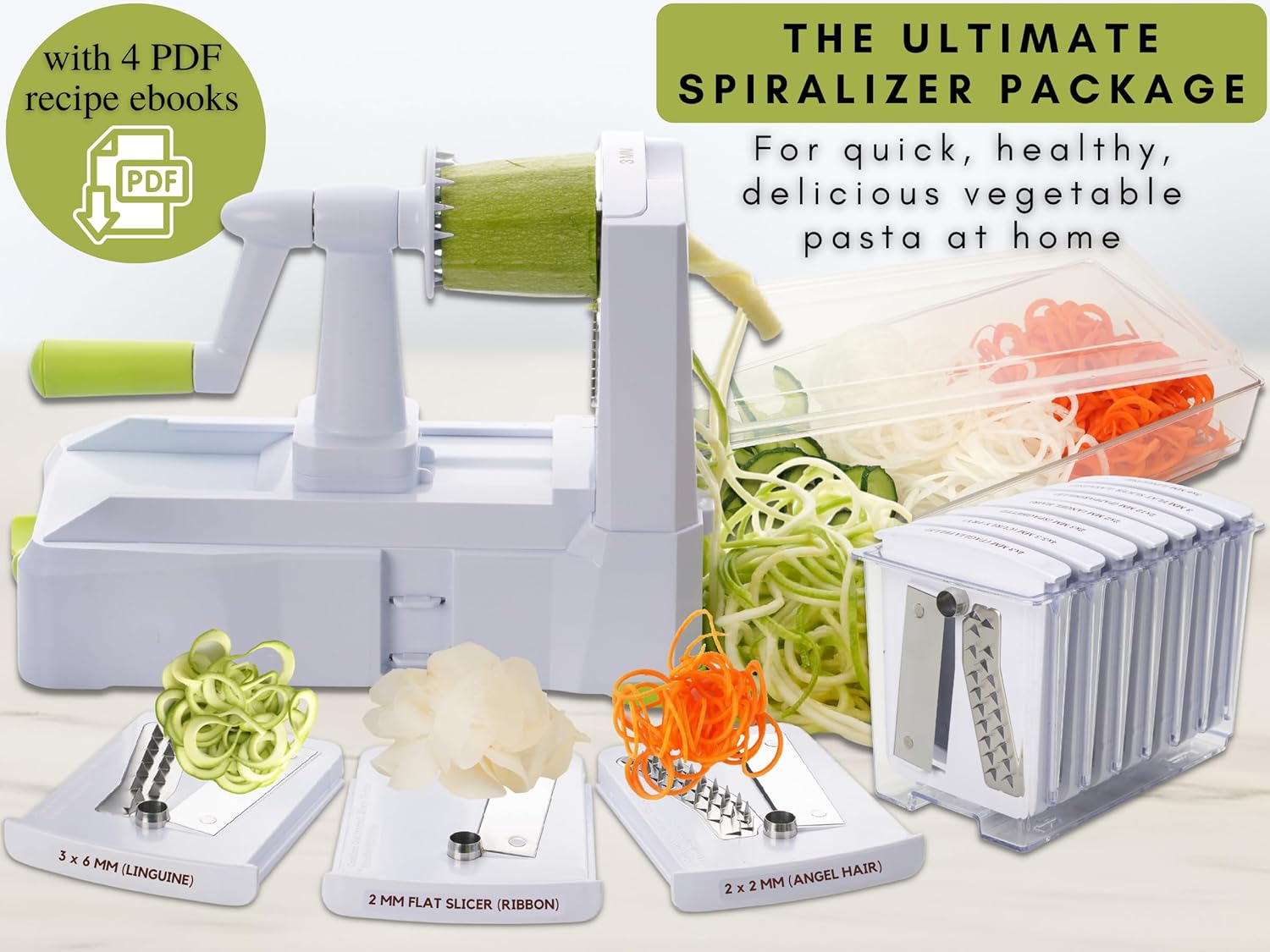 Brieftons - Spiraliseur 10 lames - robuste, idéal pâtes veggies