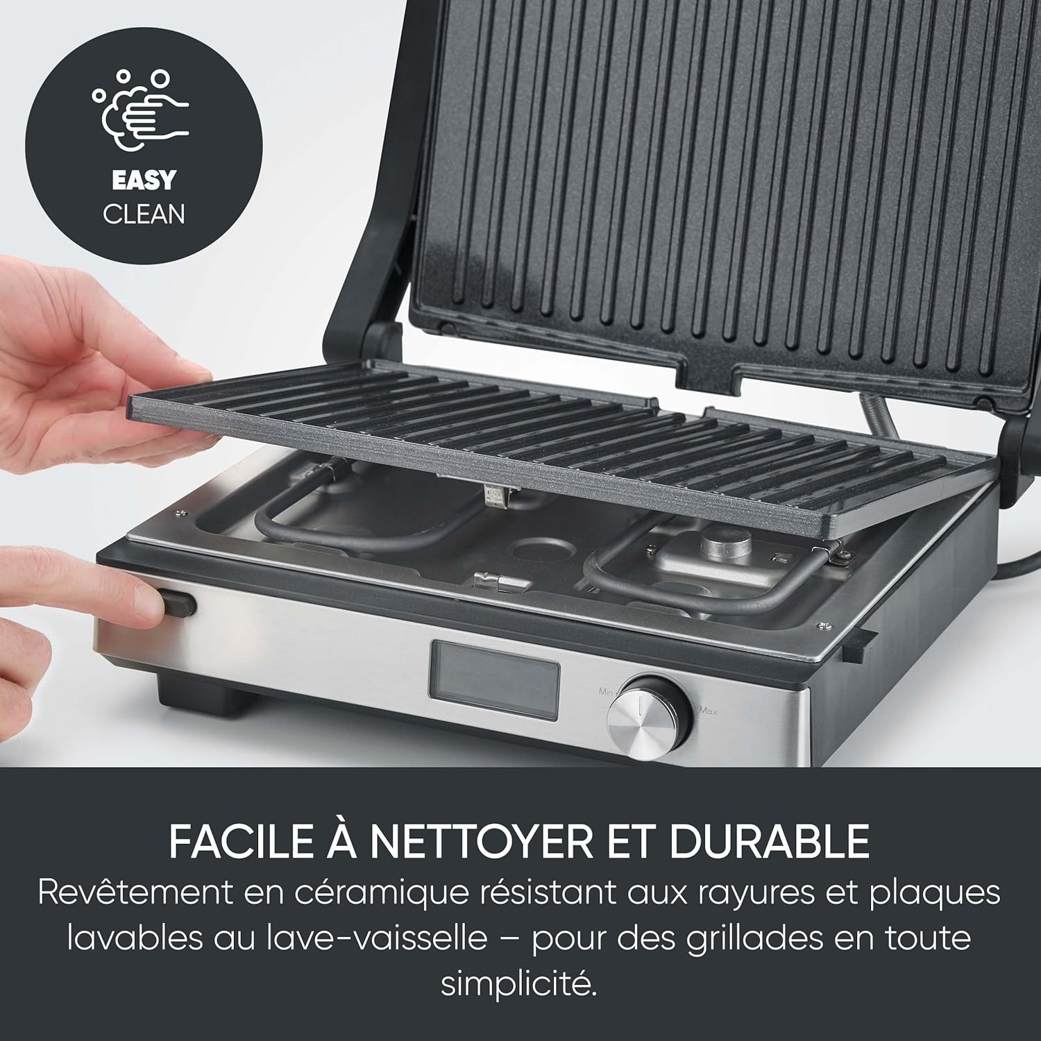 SEVERIN - SEVINI FLEX - 2000W - grill multifonction, plaques antiadhésives, inox/noir - KG 2380