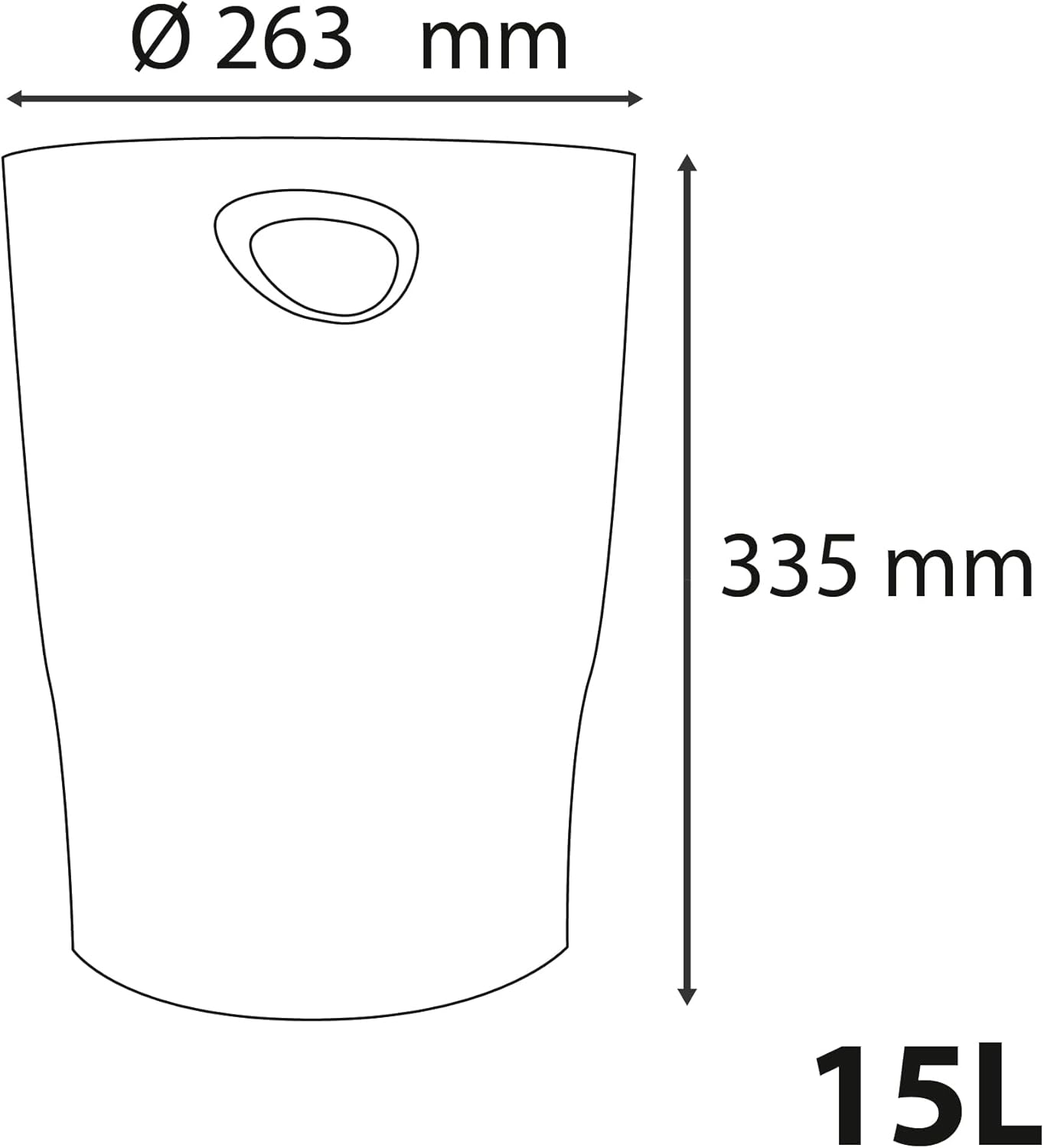Exacompta - corbeilles à papier Ecobin 15L - 26,3x26,3x33,5cm - lot de 8, poignées, noir 453014D