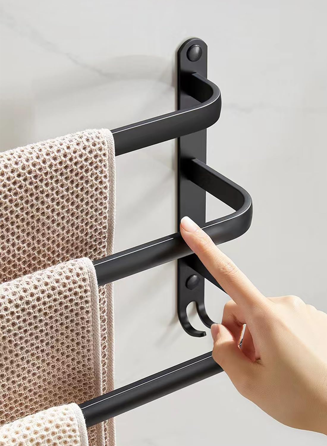 Porte-serviette salle de bain - mural ou sur pied 60 cm - sans perçage