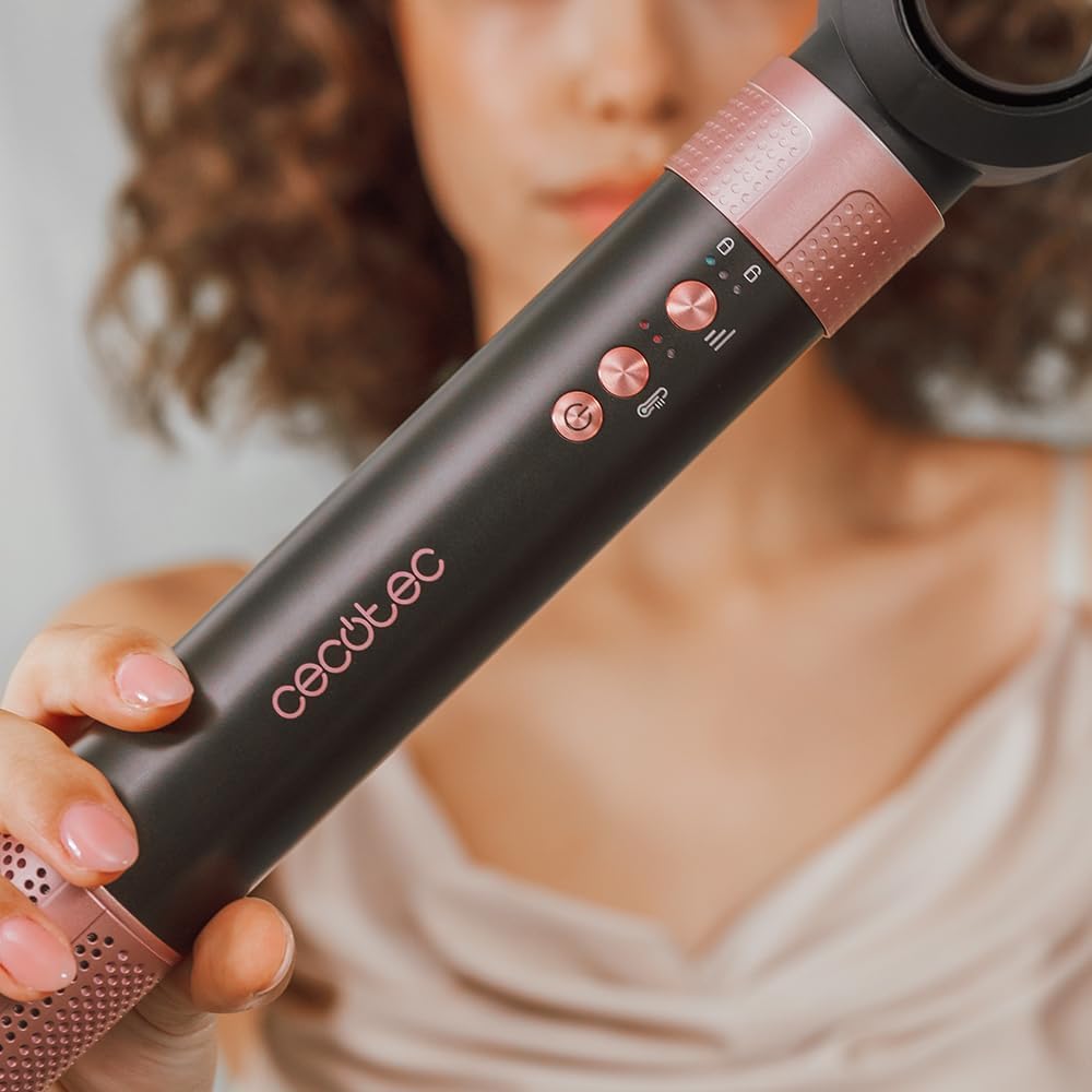 Cecotec - AirGlam 14in1 - Brosse soufflante 1400W, 3 temp., 14 têtes