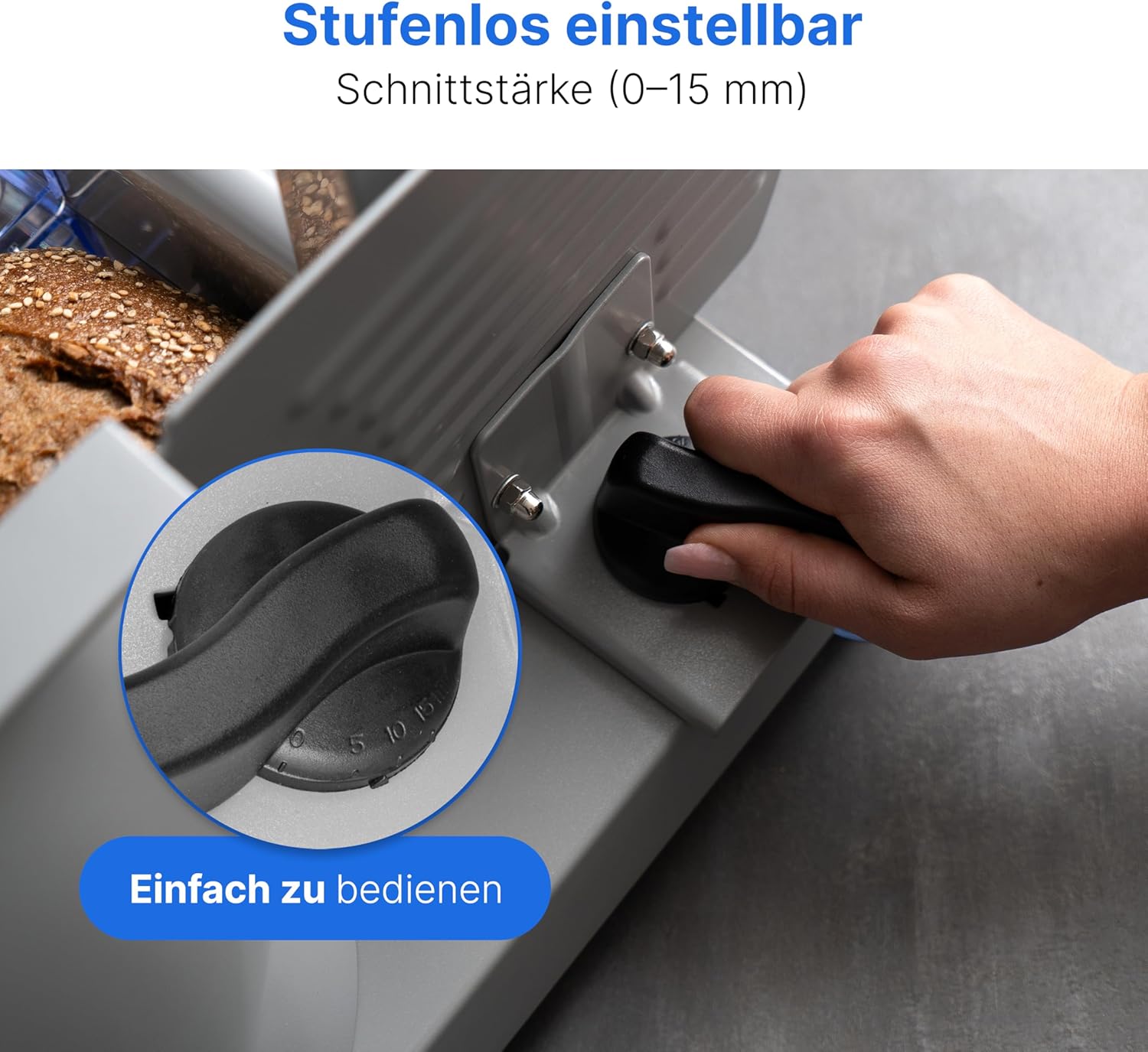 Clatronic - trancheuse universelle MA 3585 - lame 190 mm inox, épaisseur réglable, 150W