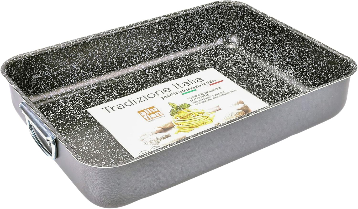 Alluflon - Tradition Italie - 35x25 cm - plat à lasagnes alu noir