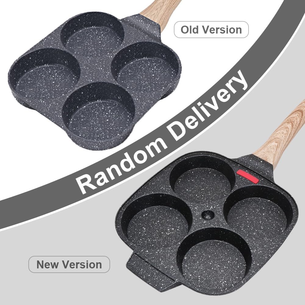 Poêle à pancakes - 4 emplacements, aluminium antiadhésif, compatible gaz/induction, petit-déjeuner