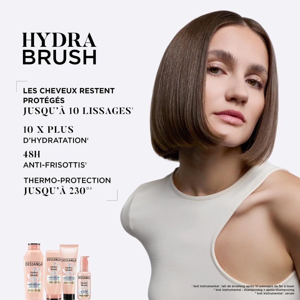 DESSANGE - Hydra Brush Hydra-Protecteur - 225ml - Démêle, hydrate, protège cheveux chauffés