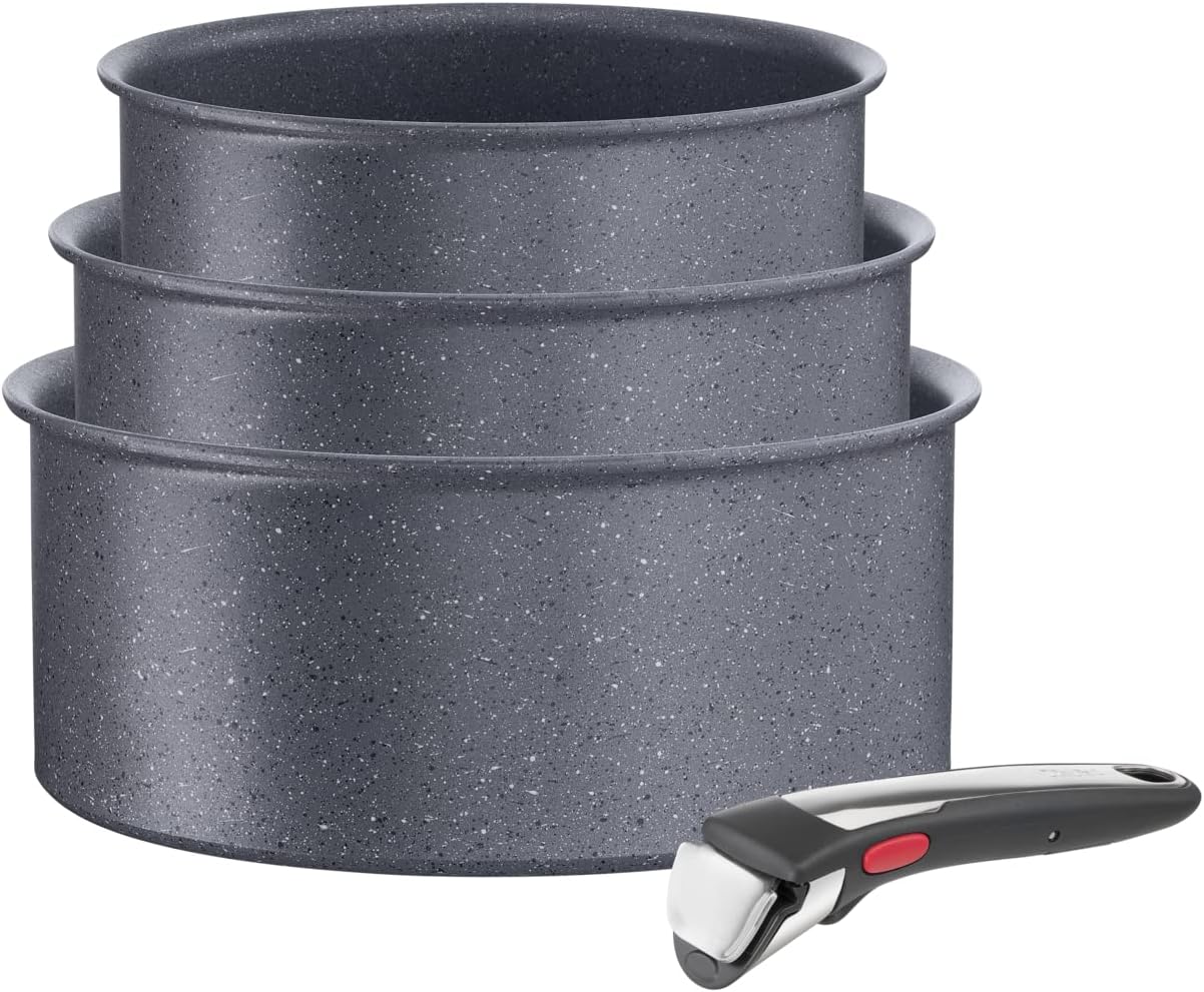 Tefal - Ingenio Natural On - 16/18/20 cm - casseroles induction, poignée amovible, empilables, lave-vaisselle L7669253