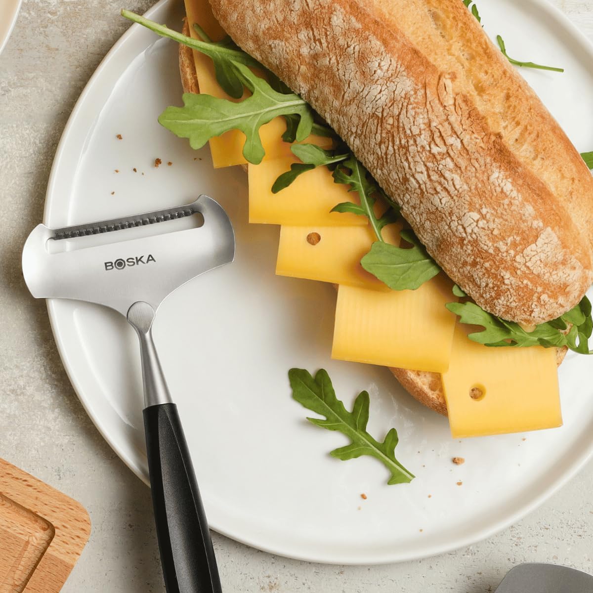 Boska - mandoline Milano+ - 180x75x15mm - inox, bois, pour fromage doux