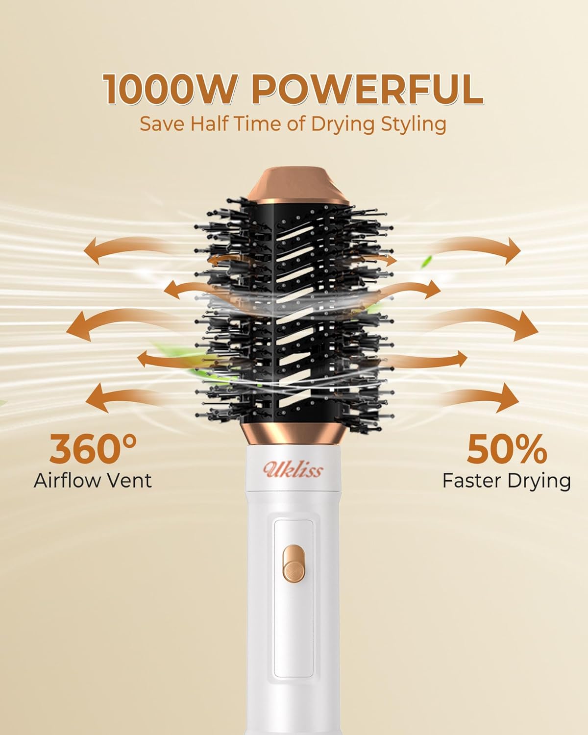 UKLISS - Air Styler Pro - 1000W - 6 en 1 airbrush, bouclage, lissage
