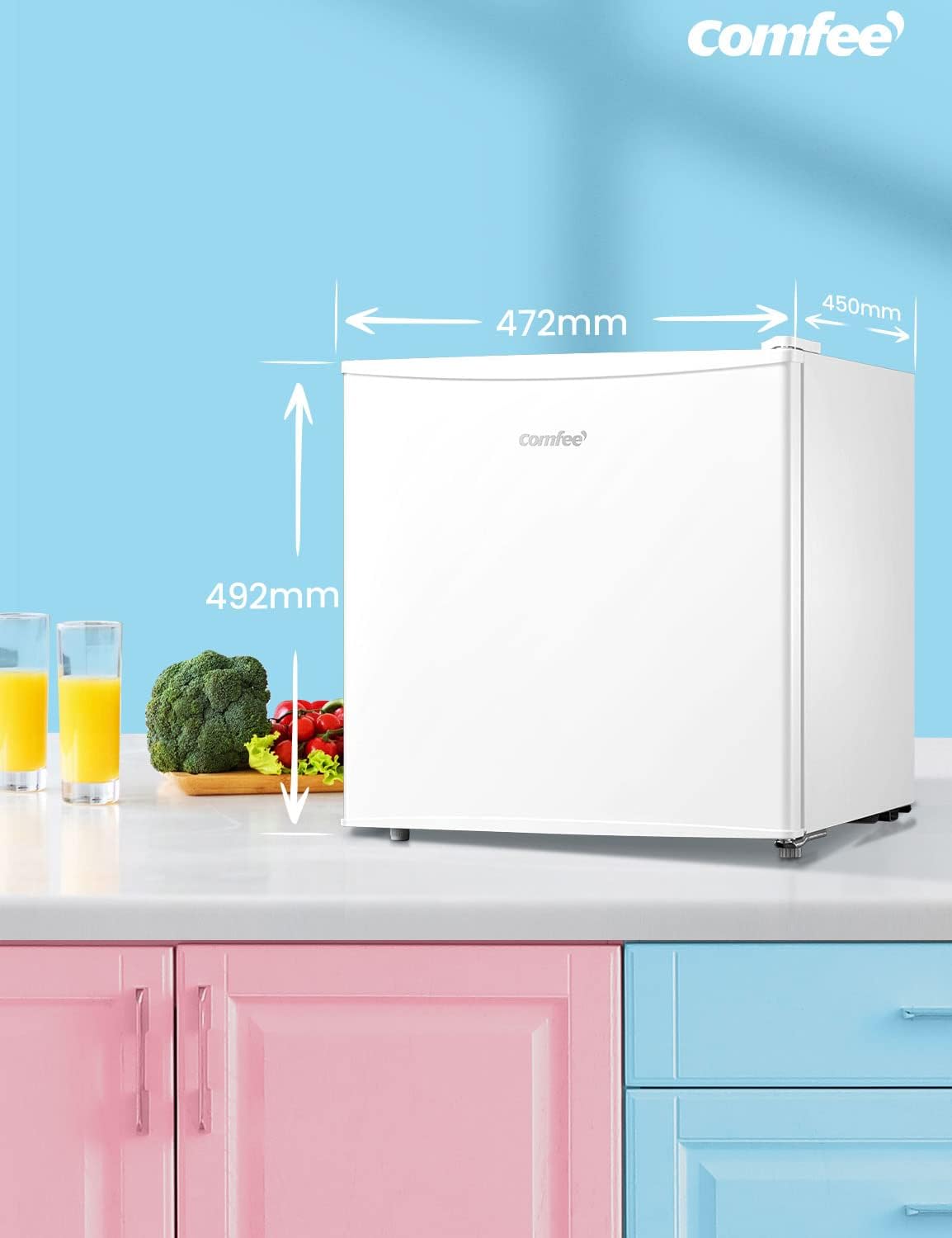 Comfee' - mini réfrigérateur 43L - compartiment congélateur, contrôle température, blanc - RCD50WH2(E)