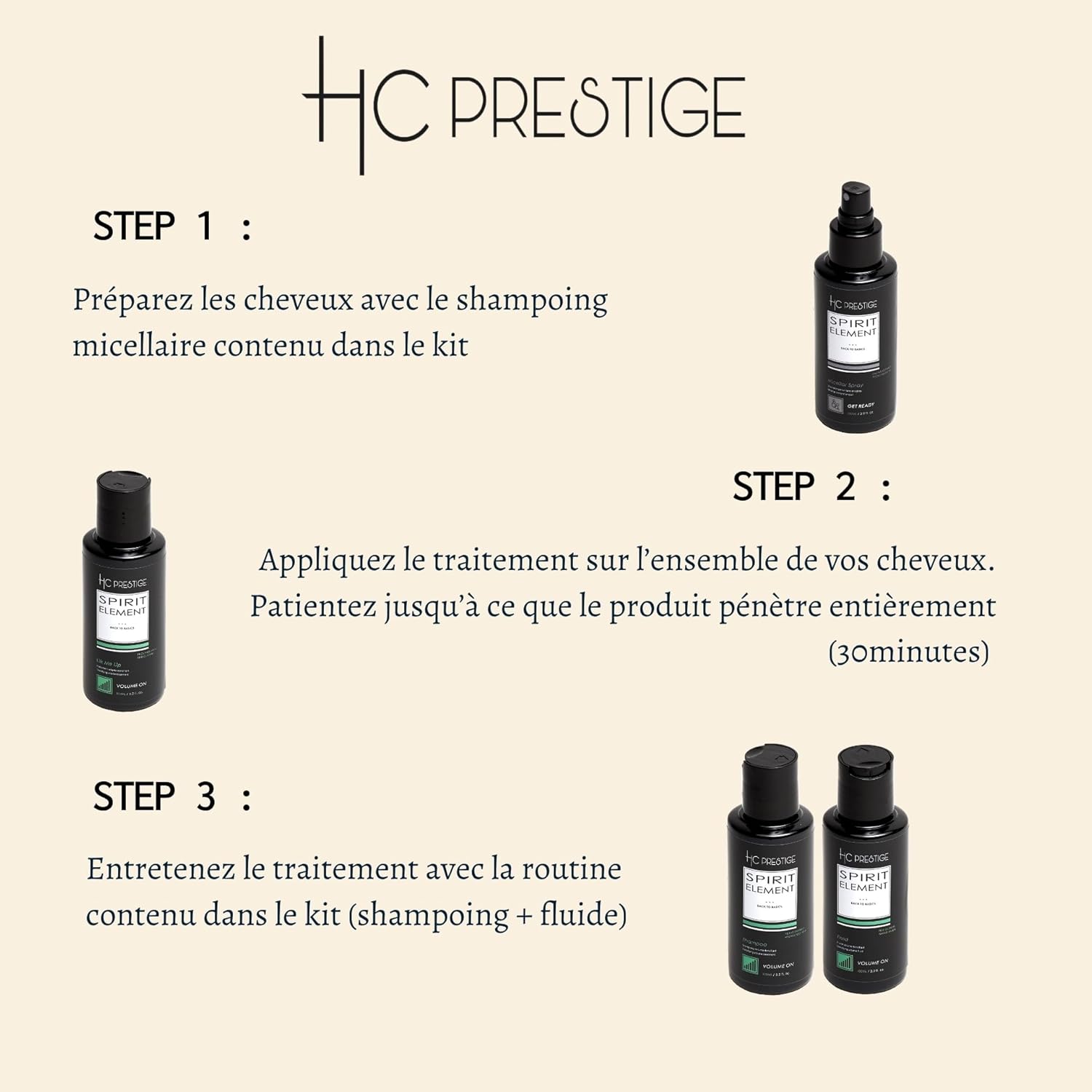 Mini Kit Capillaire – Routine Volume Pro – 4x100ml, naturels, sans sulfate, cheveux fins