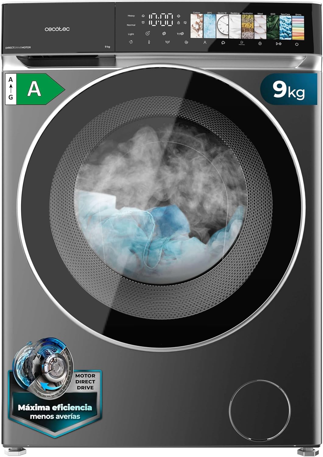 Cecotec - lave-linge série frontale - grande capacité - lavage rapide, efficacité