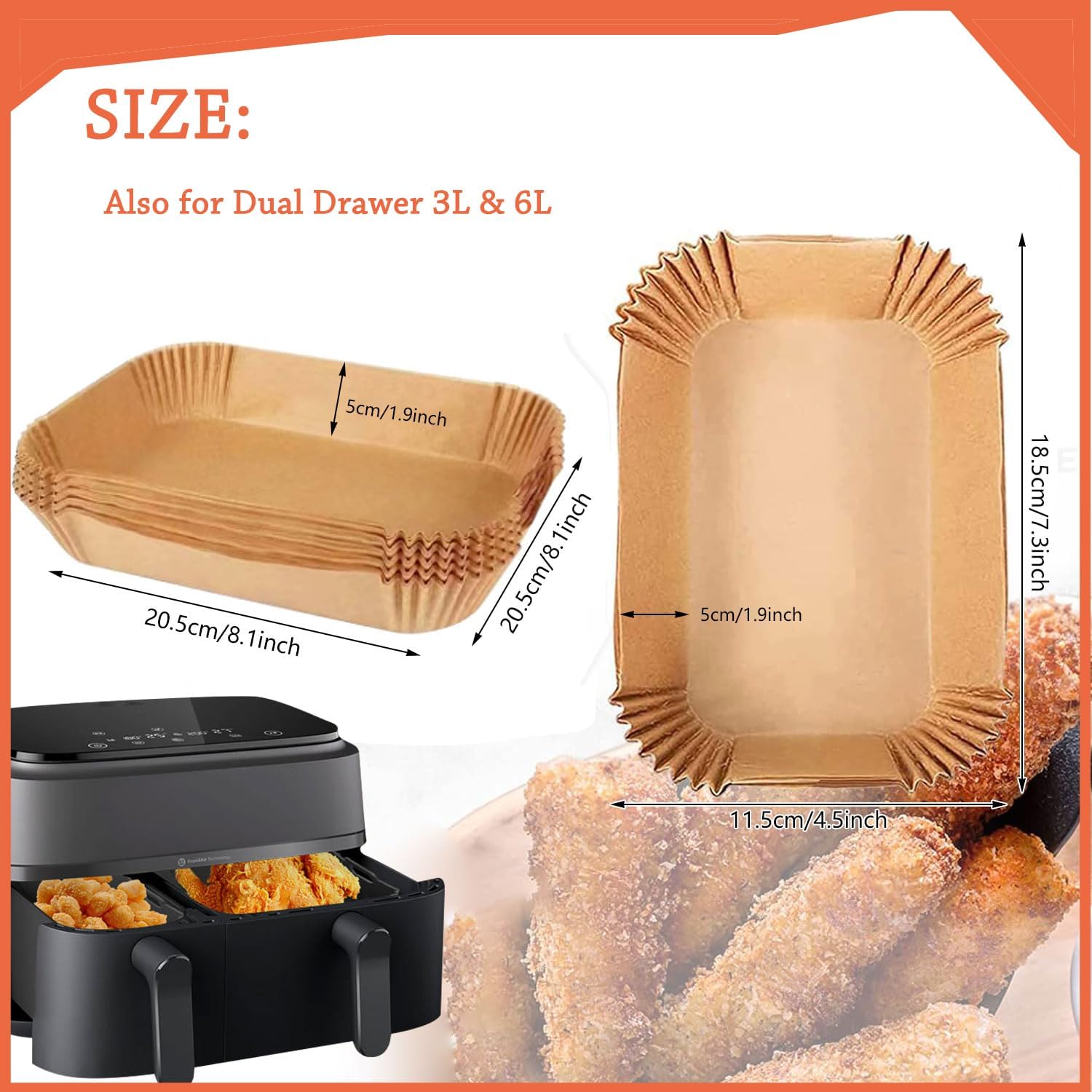 Papier cuisson air fryer - compatible Philips Série 3000 - 9L - 120pcs résistant NA350/00