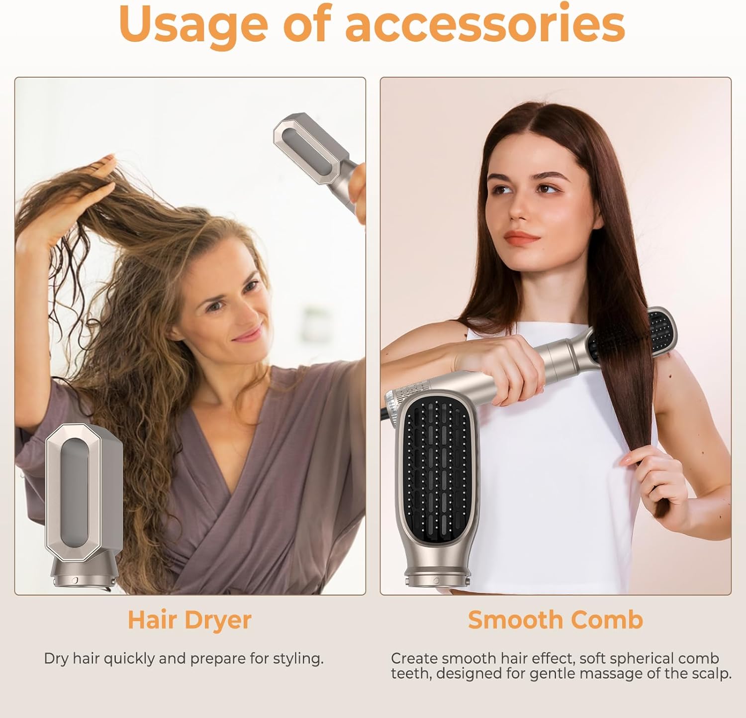 Air Styler - Airbrush 6 en 1 - 1000W - ionique, 6 accessoires, réglable