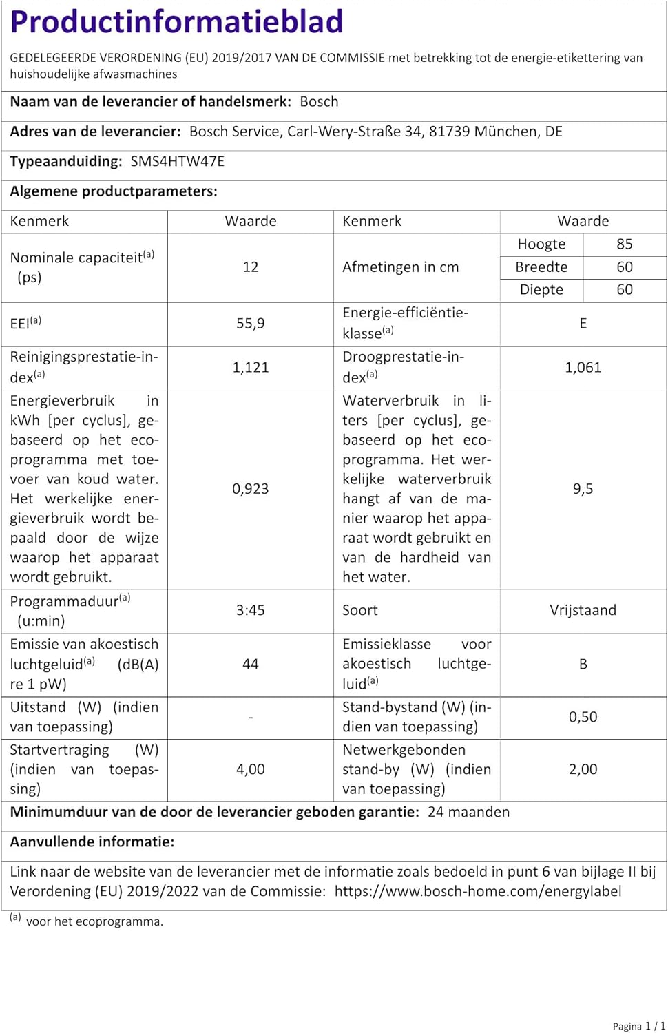 Bosch - Série 4 lave-vaisselle 60cm, 12 couverts, silencieux, Home Connect - SMS4HTW47E