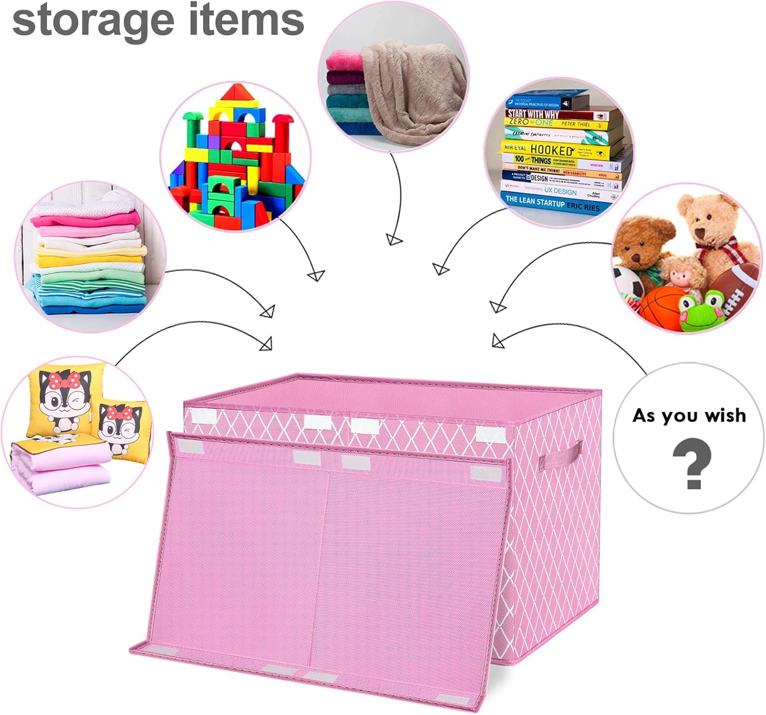 Coffre à jouets - boîte pliable avec couvercle - 62x33x41cm - poignées, rangement enfant