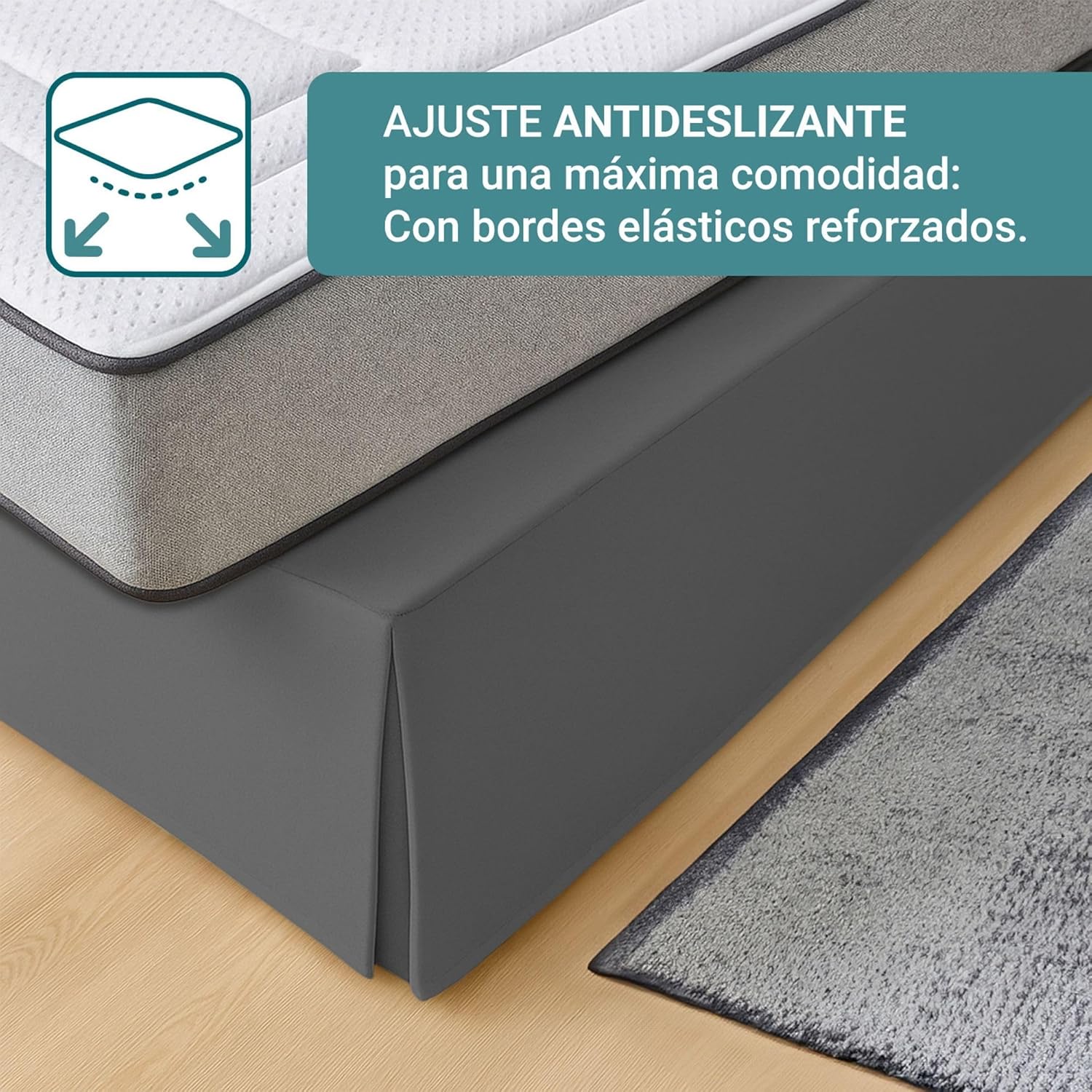 Housse de canapé - 180x190/200 cm - fabriquée en Espagne, grise, antidérapante, respirante