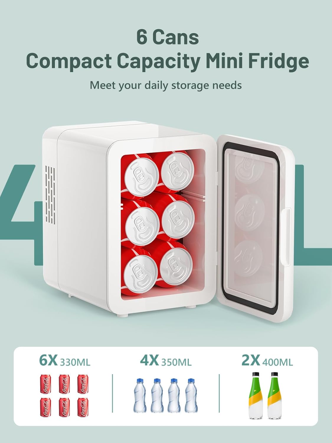 VINATO - Mini frigo 4L - compact, portable, AC/DC, chambre, voiture