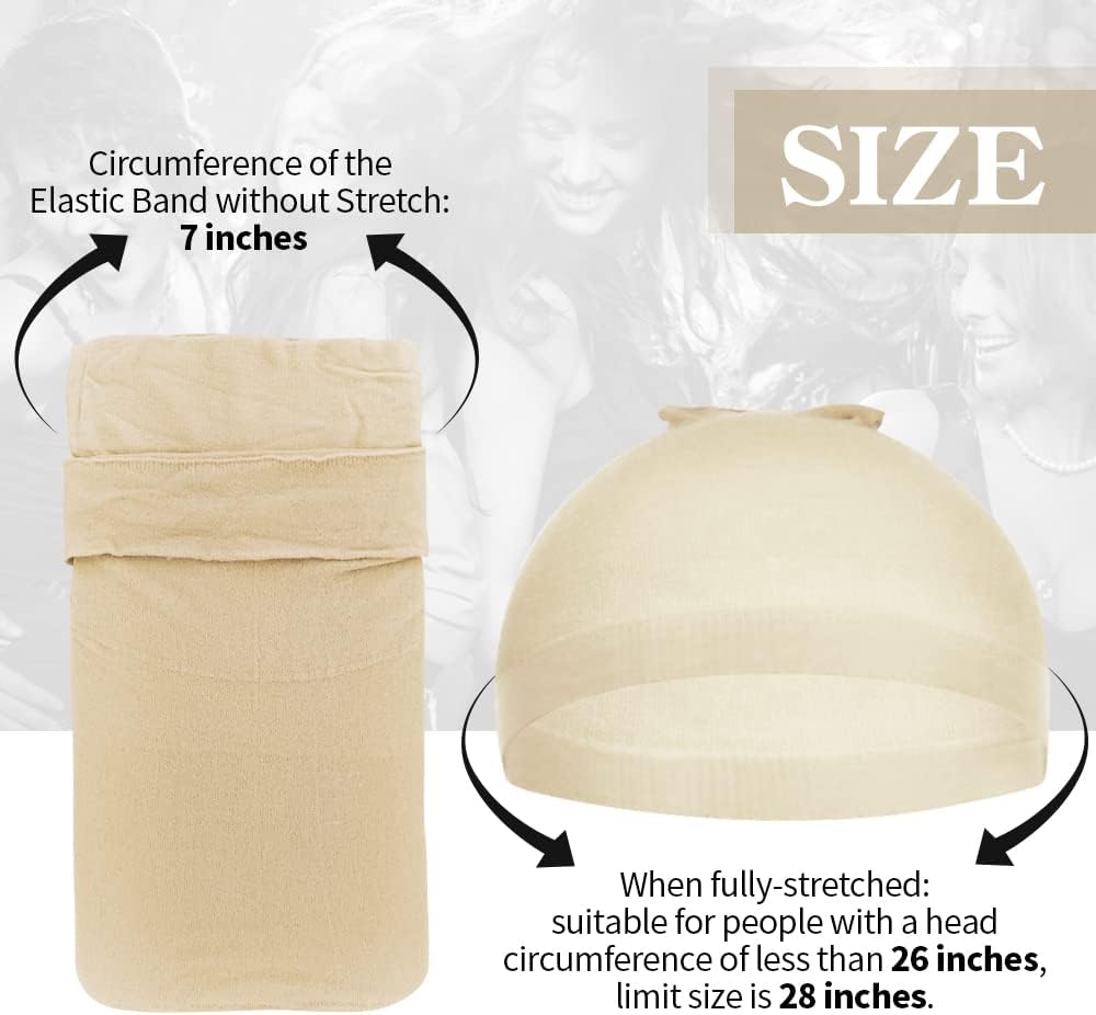 Dreamlover - Bonnets de Perruque - Lot de 12 - Filets fins couleur nude