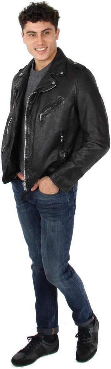 Schott - Perfecto cuir homme - coupe classique - noir, ref_47534