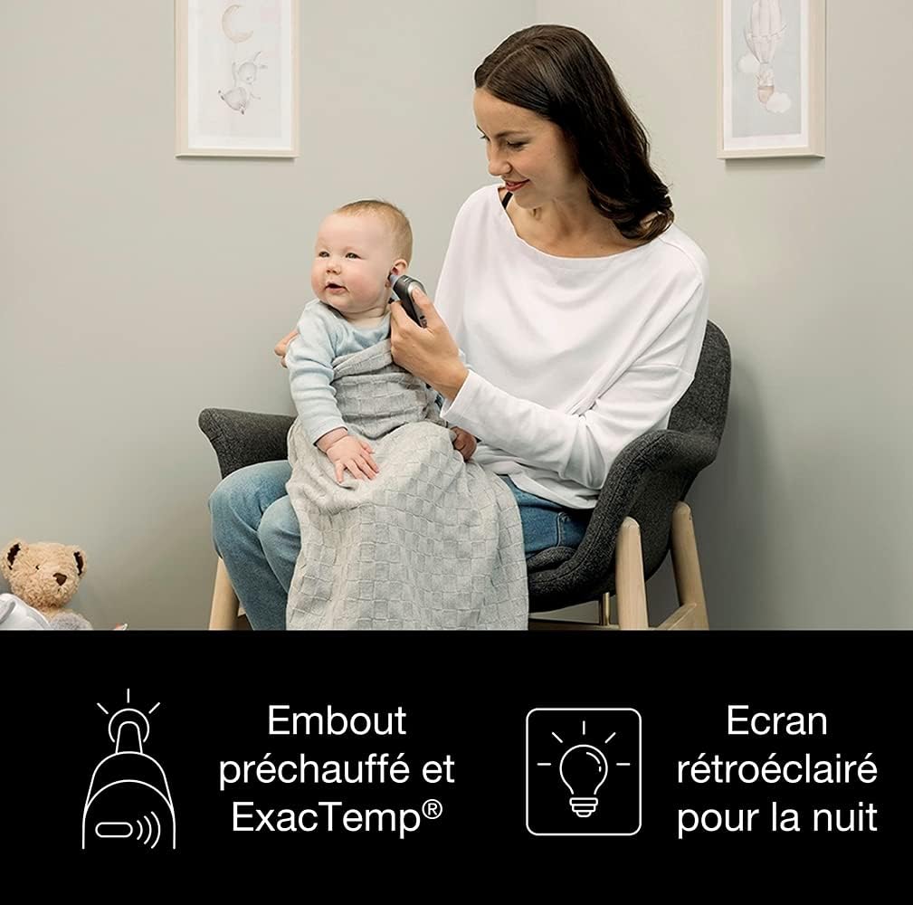 Braun - ThermoScan 7 - Thermomètre auriculaire - Age Precision, écran couleur