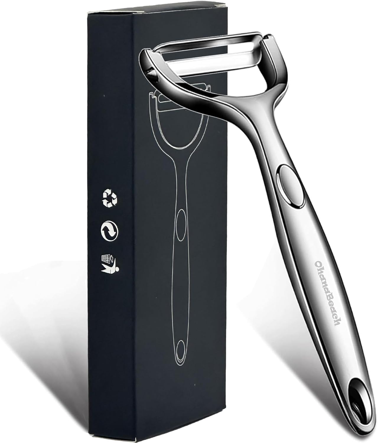 OhanaBeach - Éplucheur légume inox - matériau épais, manche ergonomique