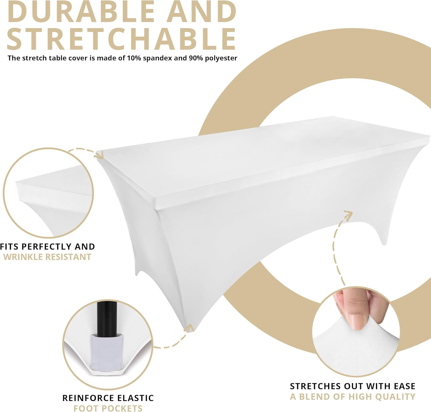 Utopia Kitchen - nappe extensible 122 cm - polyester spandex lavable