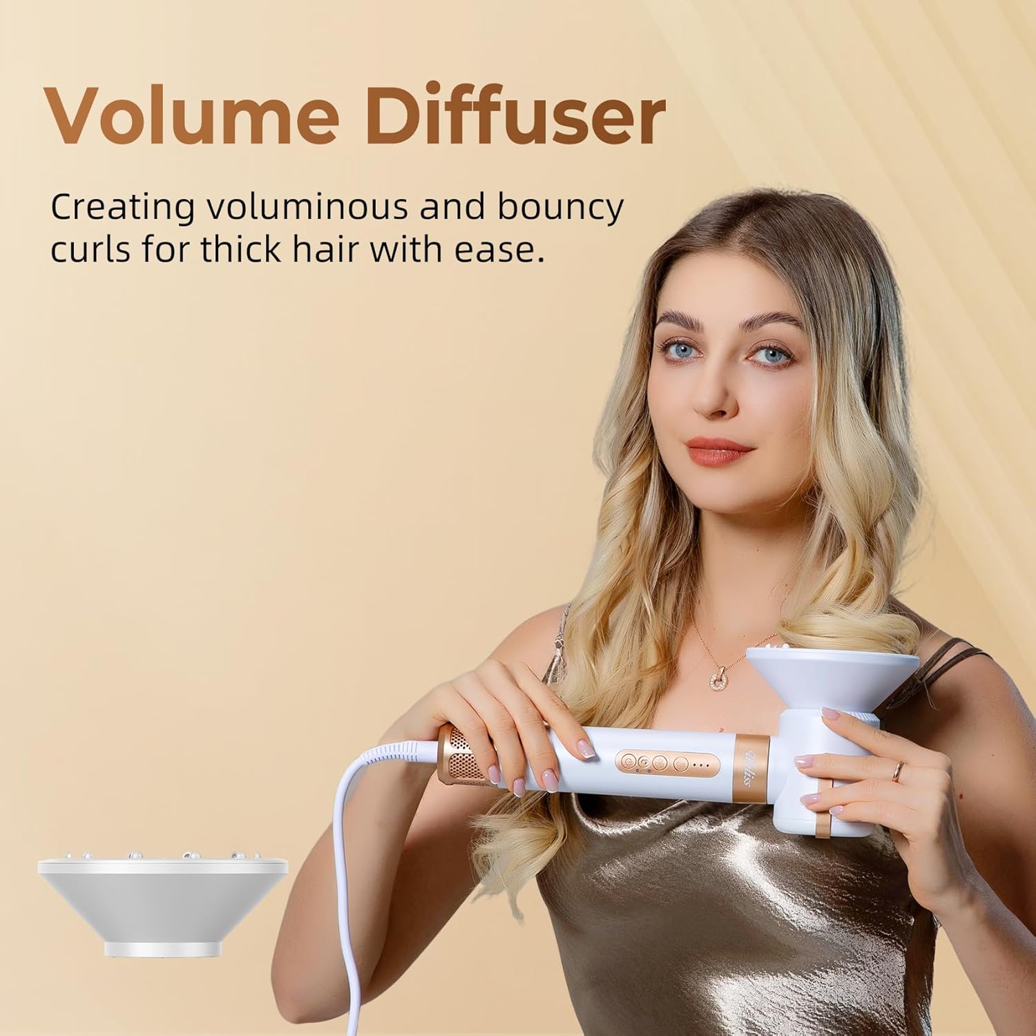 UKLISS - Sèche-cheveux 7 en 1 - 110000 tr/min, multifonction, blanc