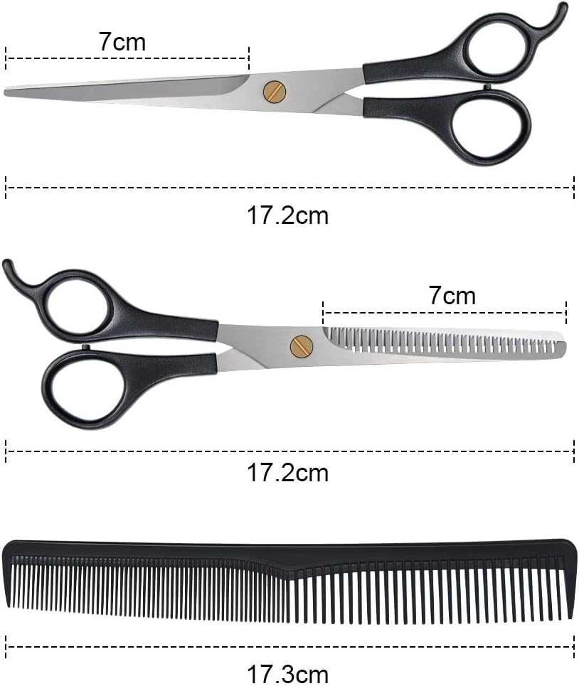 URAQT - Ciseaux de coiffure professionnel - 17,2cm - acier inox, peigne inclus