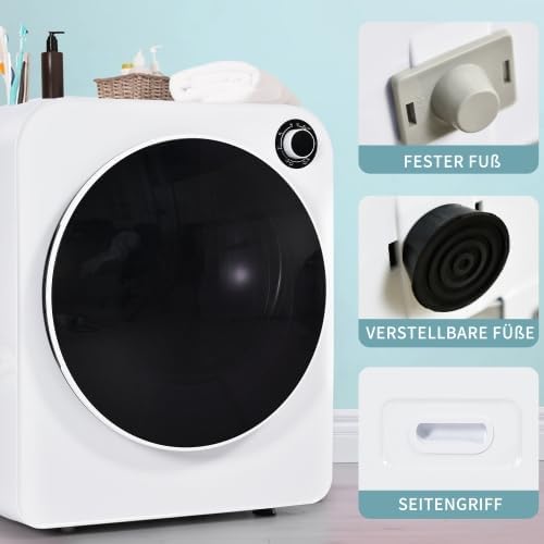 Sèche-linge mural - 3kg, 830W, 62dB - tambour inox, 5 programmes