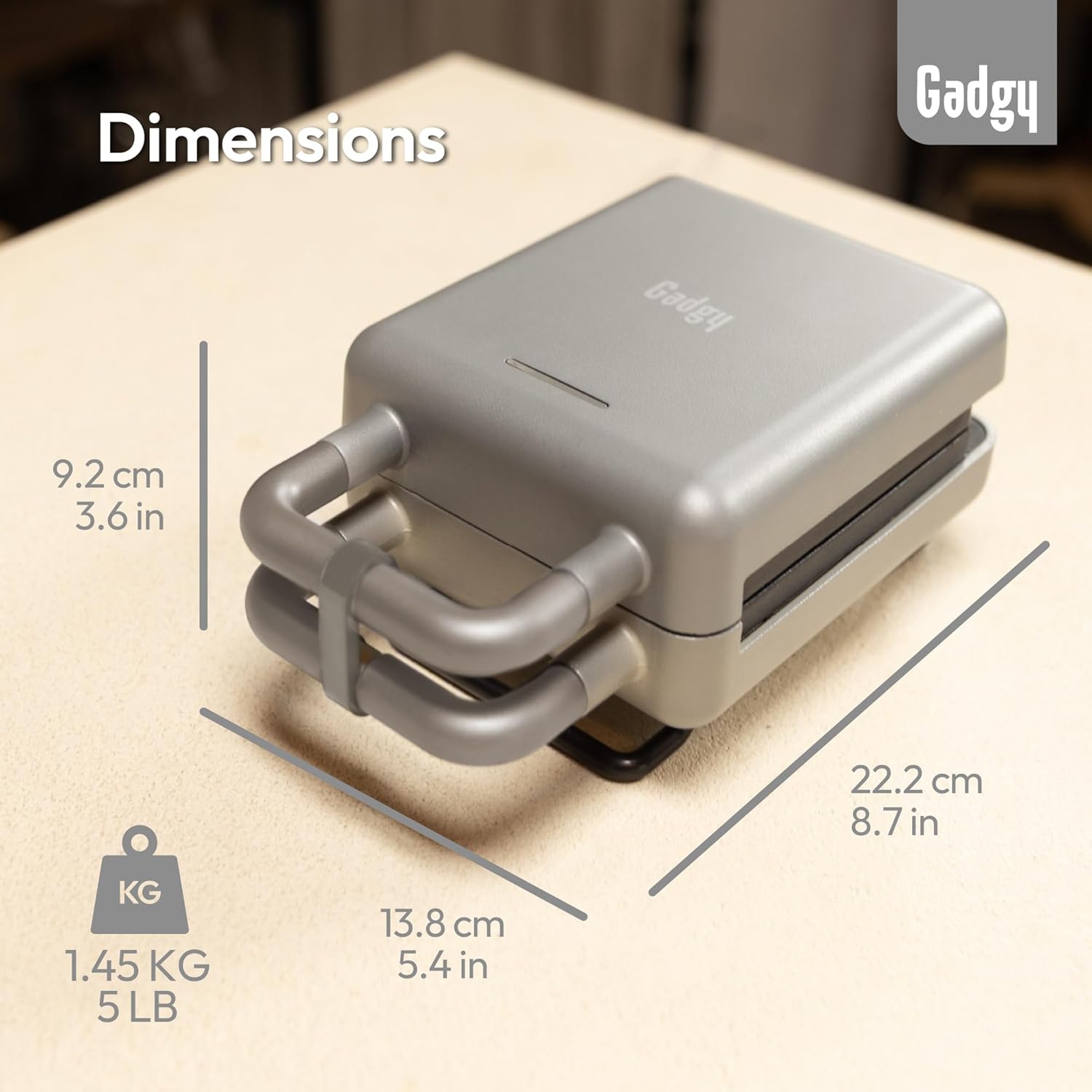 Gadgy - 2 en 1 Gaufrier Croque-Monsieur - compact - plaques antiadhésives, thermostat, rangement vertical
