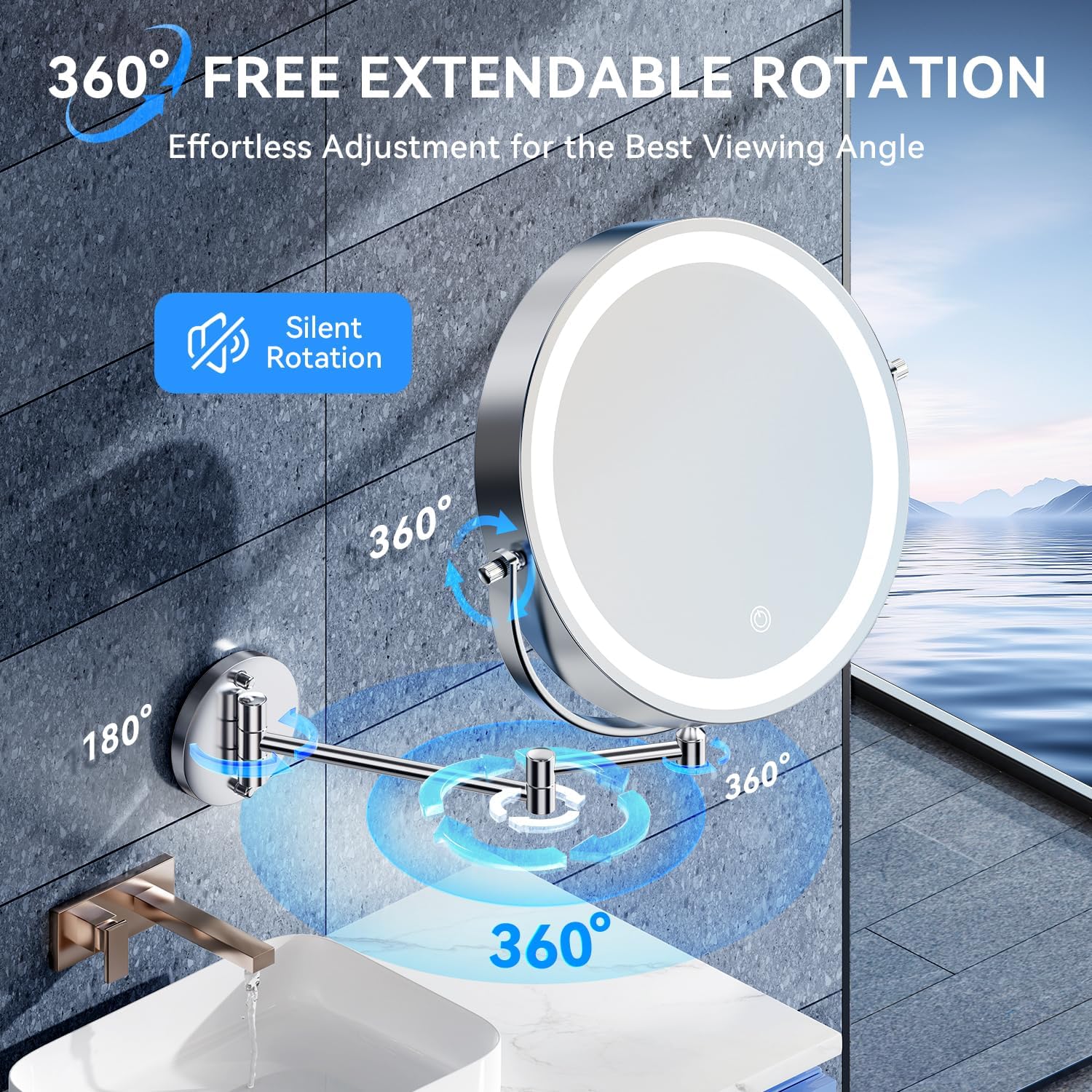 Auxmir - miroir grossissant mural série 10