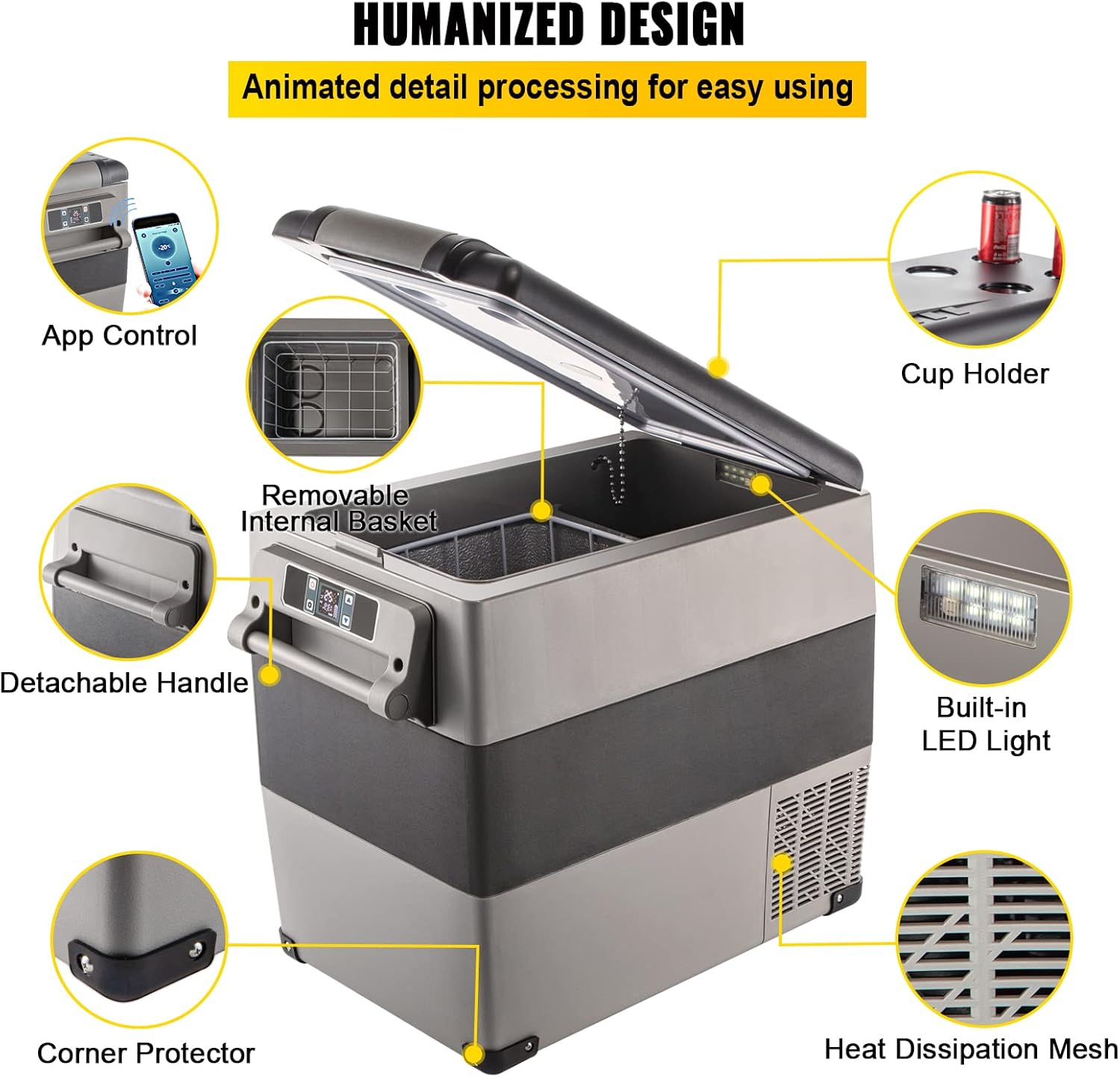 VEVOR - Glacière congélateur portable 50L, -20 à 20°C, écran numérique