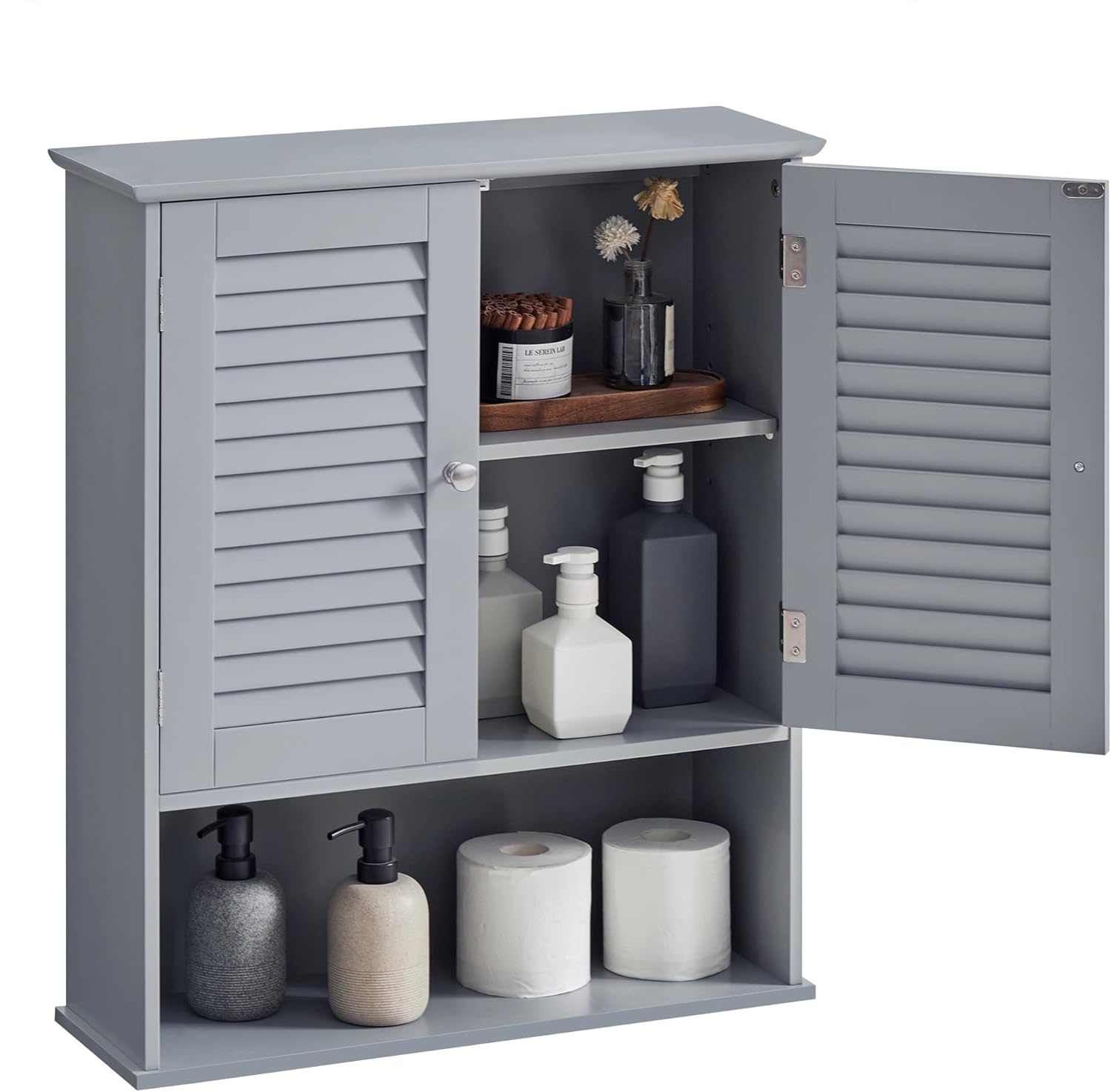 VASAGLE - Meuble mural salle de bain, double porte, 20x60x70cm, BBC027P36