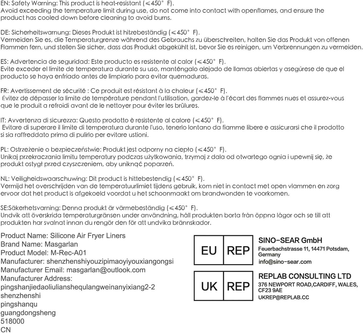 Moule silicone Airfryer - compatible 7,6L à 9,5L - réutilisable et antiadhésif - AF300EU AF400EU AF200EU