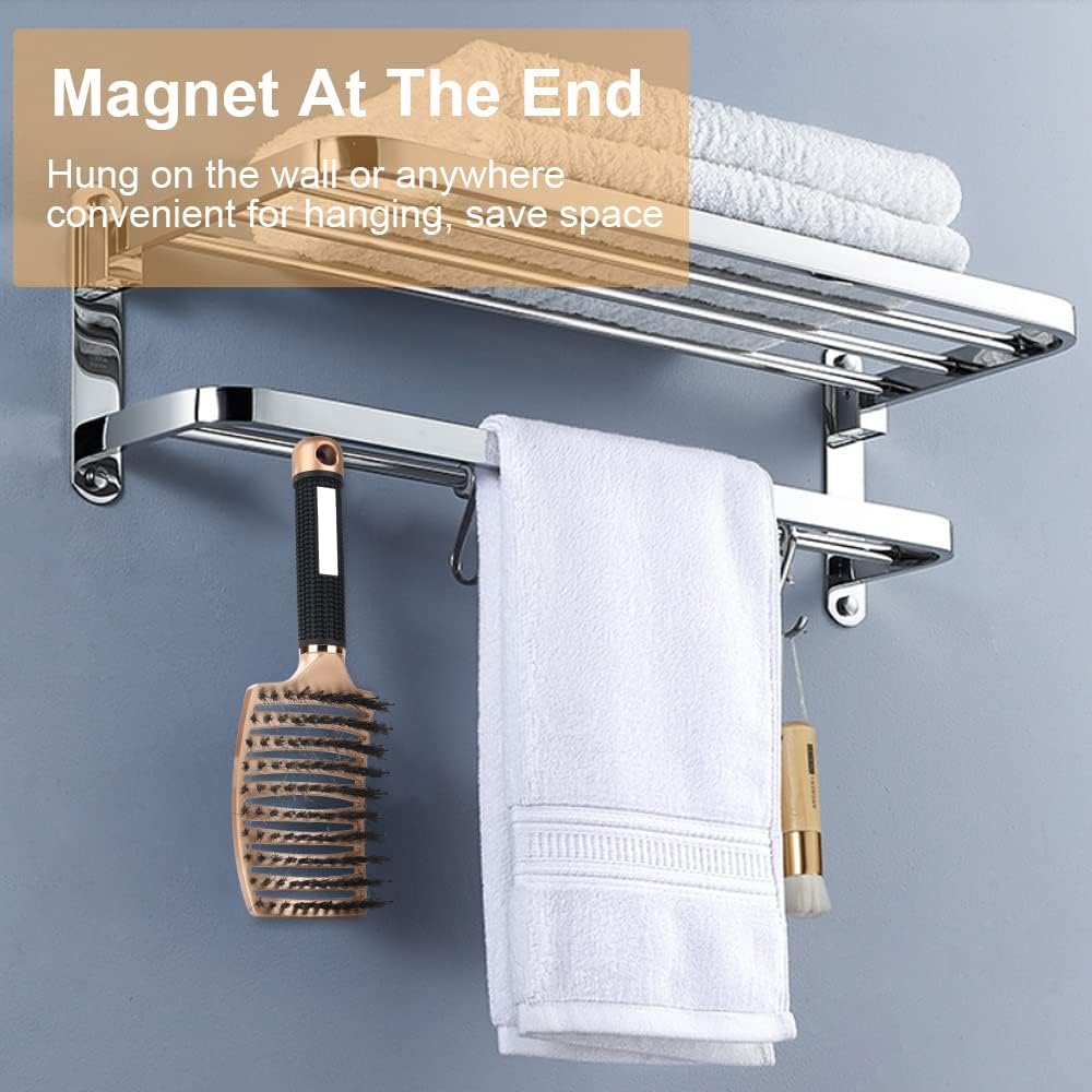 URAQT - Brosse démêlante poils sanglier - cheveux longs épais, anti-frisottis, séchage rapide