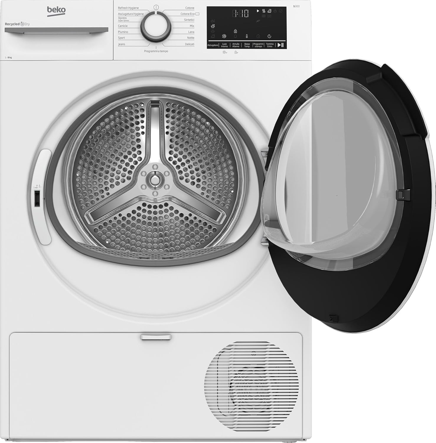 Sèche-linge 8kg, classe A+++, vapeur, touch display, blanc BMT481WI