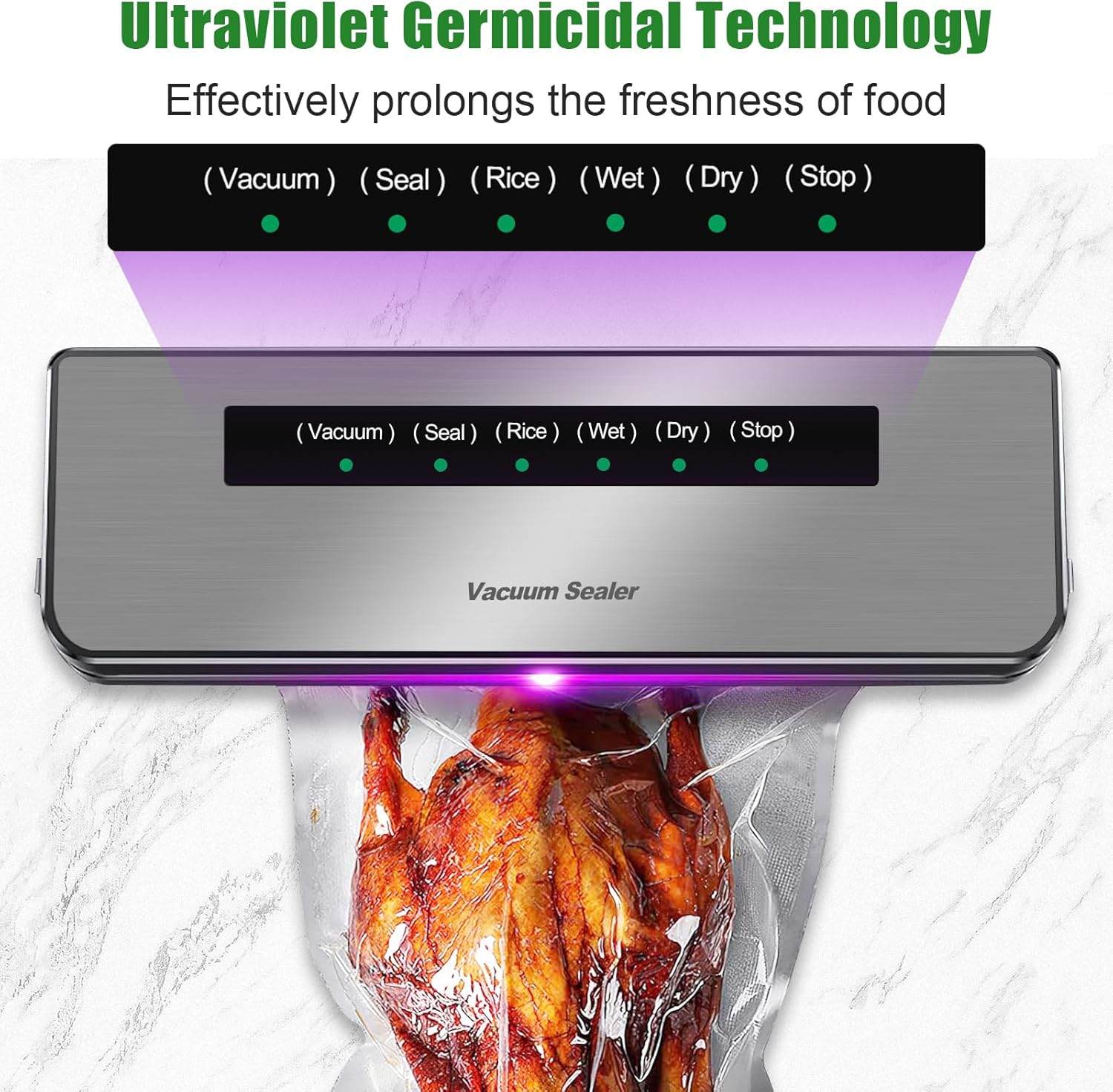 Machine sous vide alimentaire - automatique 6 en 1 - 20 sacs inclus, tube pour sceller aliments secs et humides