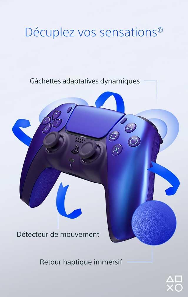 Sony - Manette DualSense PS5/PC - Sans fil, Haptique, Indigo