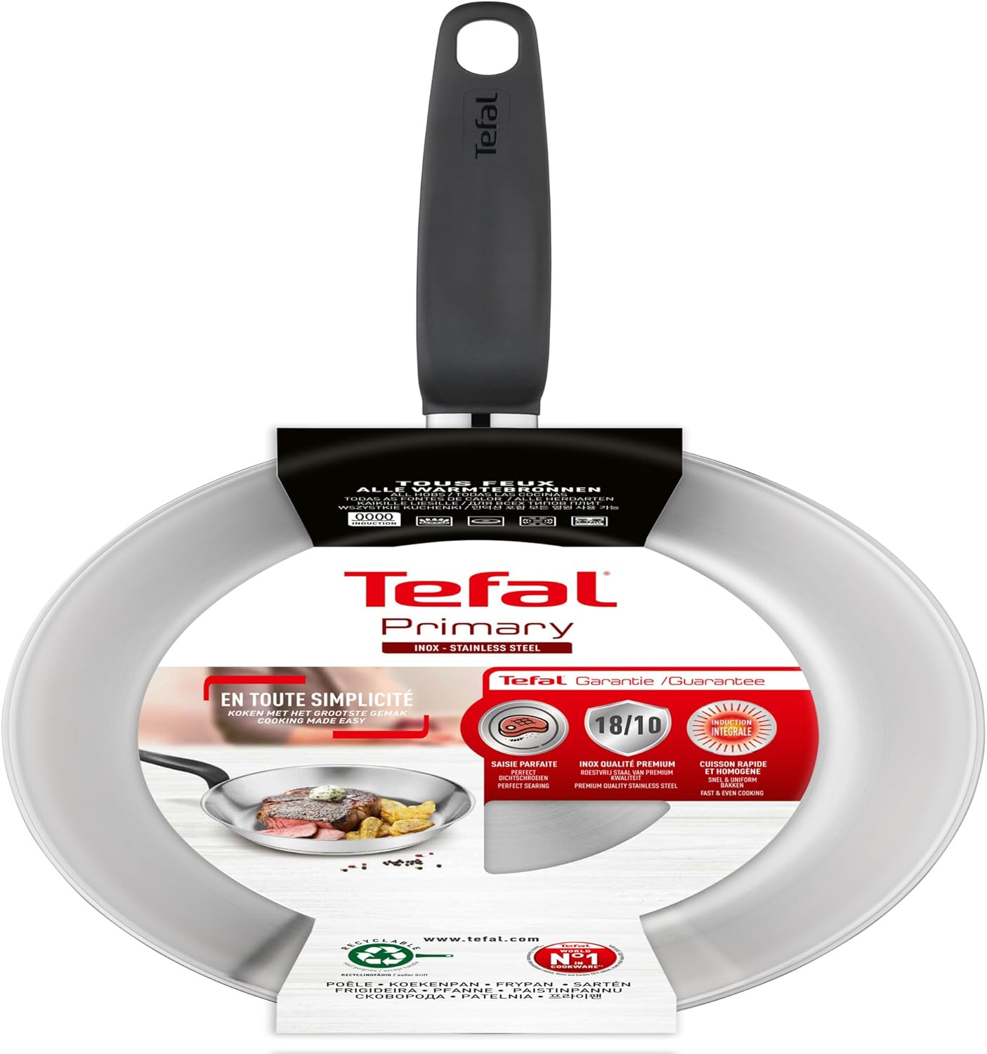 Tefal - Primary - poêle 20cm inox induction sans revêtement - E3080204