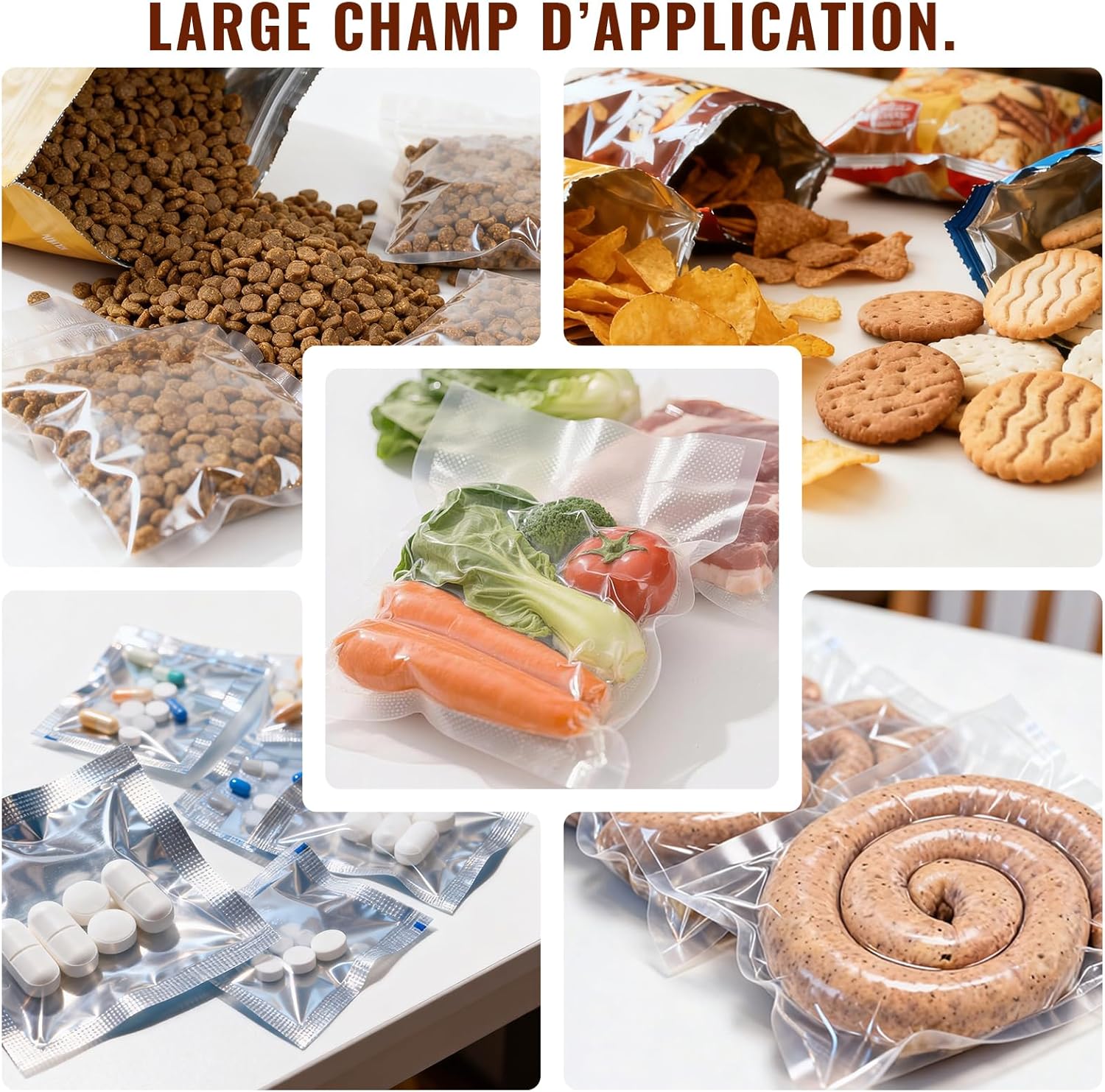 Machine sous vide - double pompe 90kPa, 20L/min - coupe-sacs, LED, sec/humide