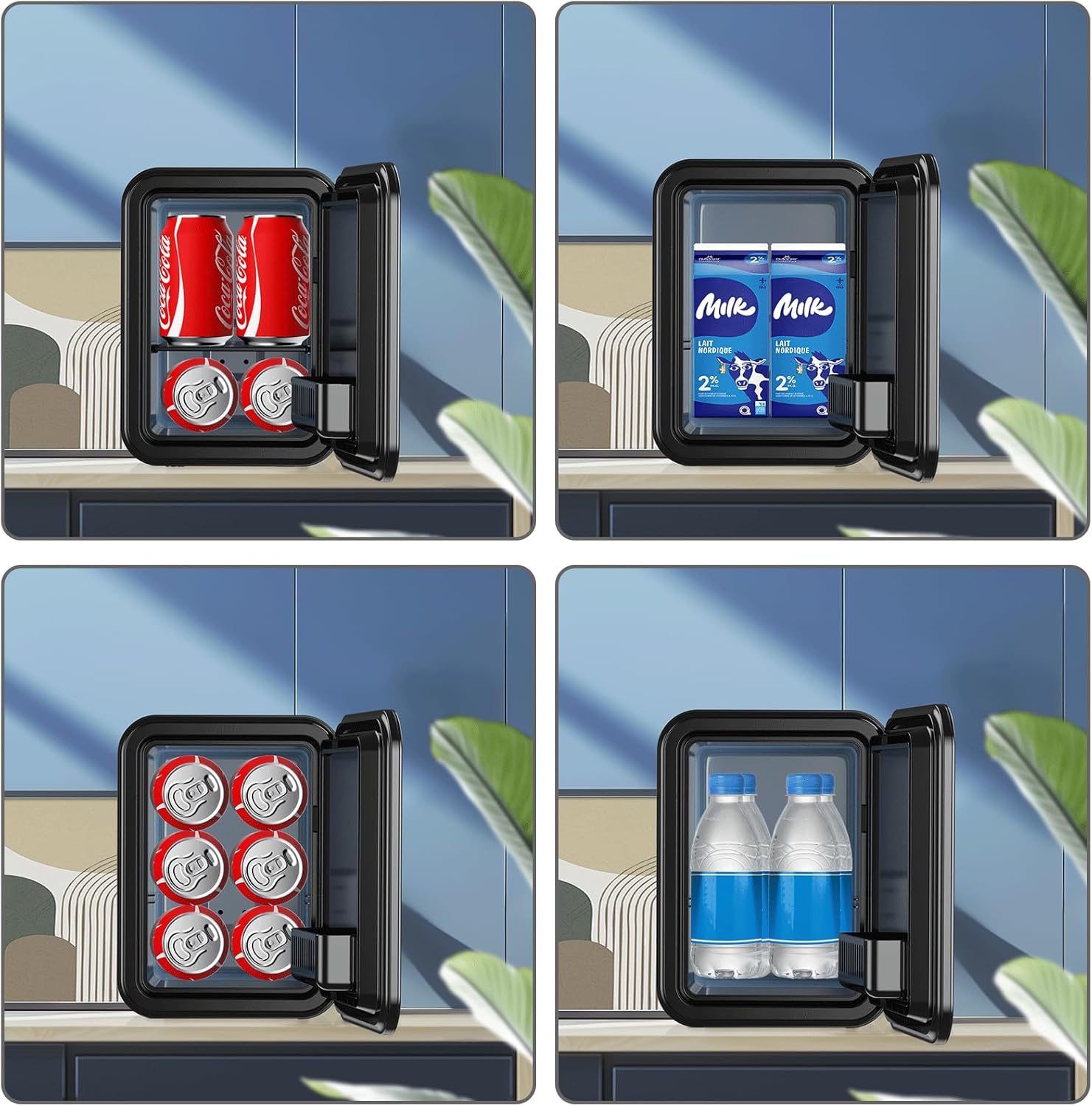 Enventor - Mini-Frigo 4L - compact, 6 canettes, 12V/220V, froid/chaleur