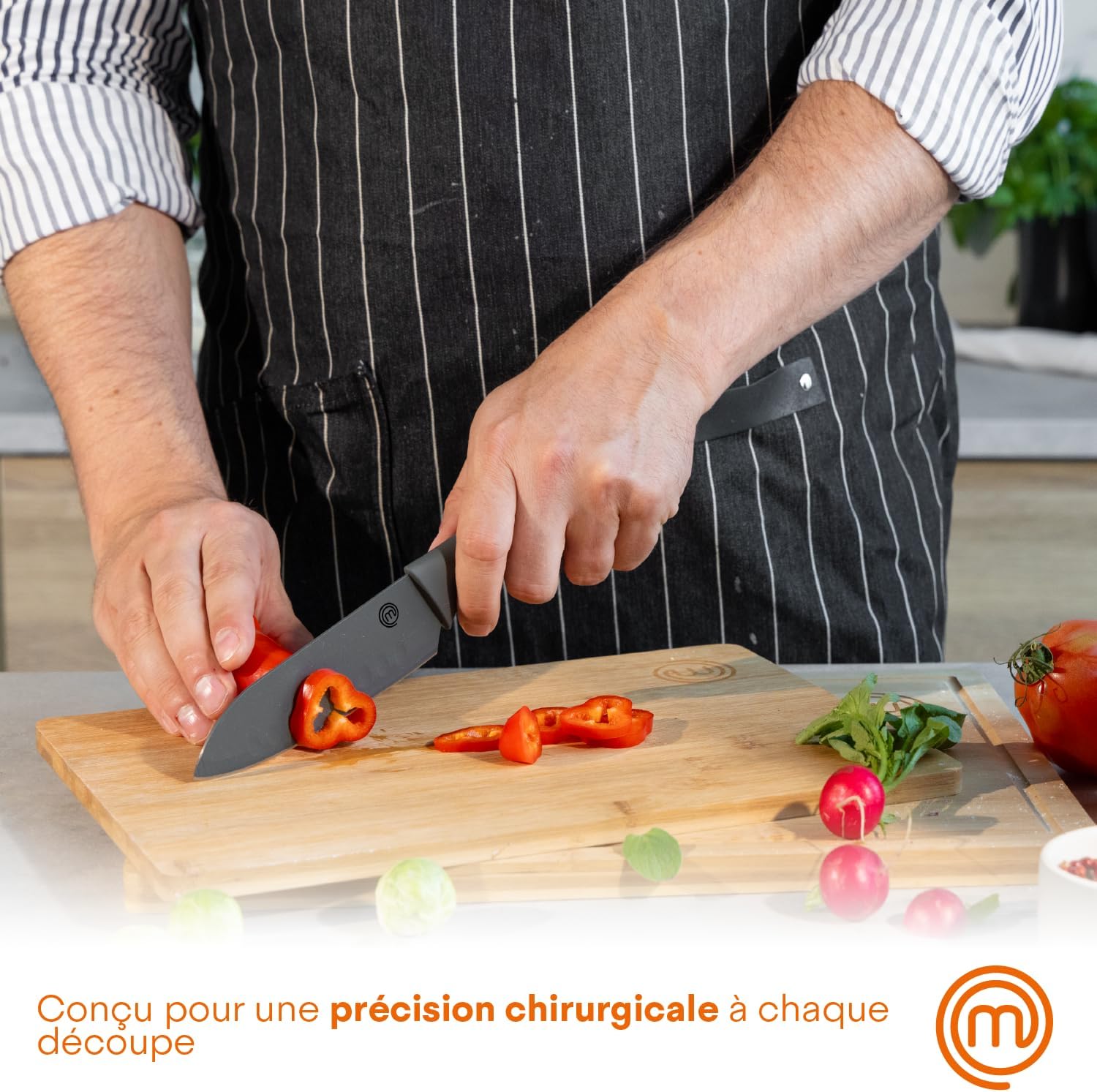MasterChef - Set de couteaux 3 pièces - inox, manche ergonomique, antiadhésif