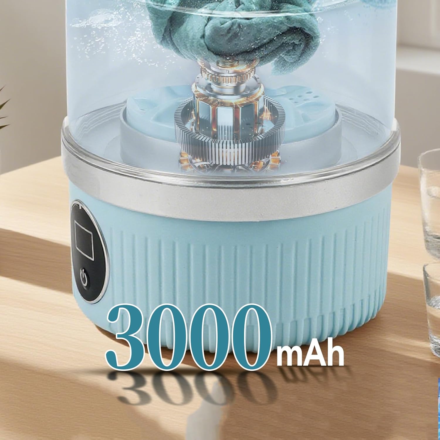 Mini machine à laver portable – compacte, sans fil, 2 modes, idéal sous-vêtements