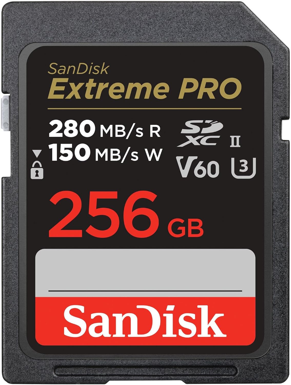 SanDisk - Extreme Pro SD - 256 Go - vitesse élevée, noir