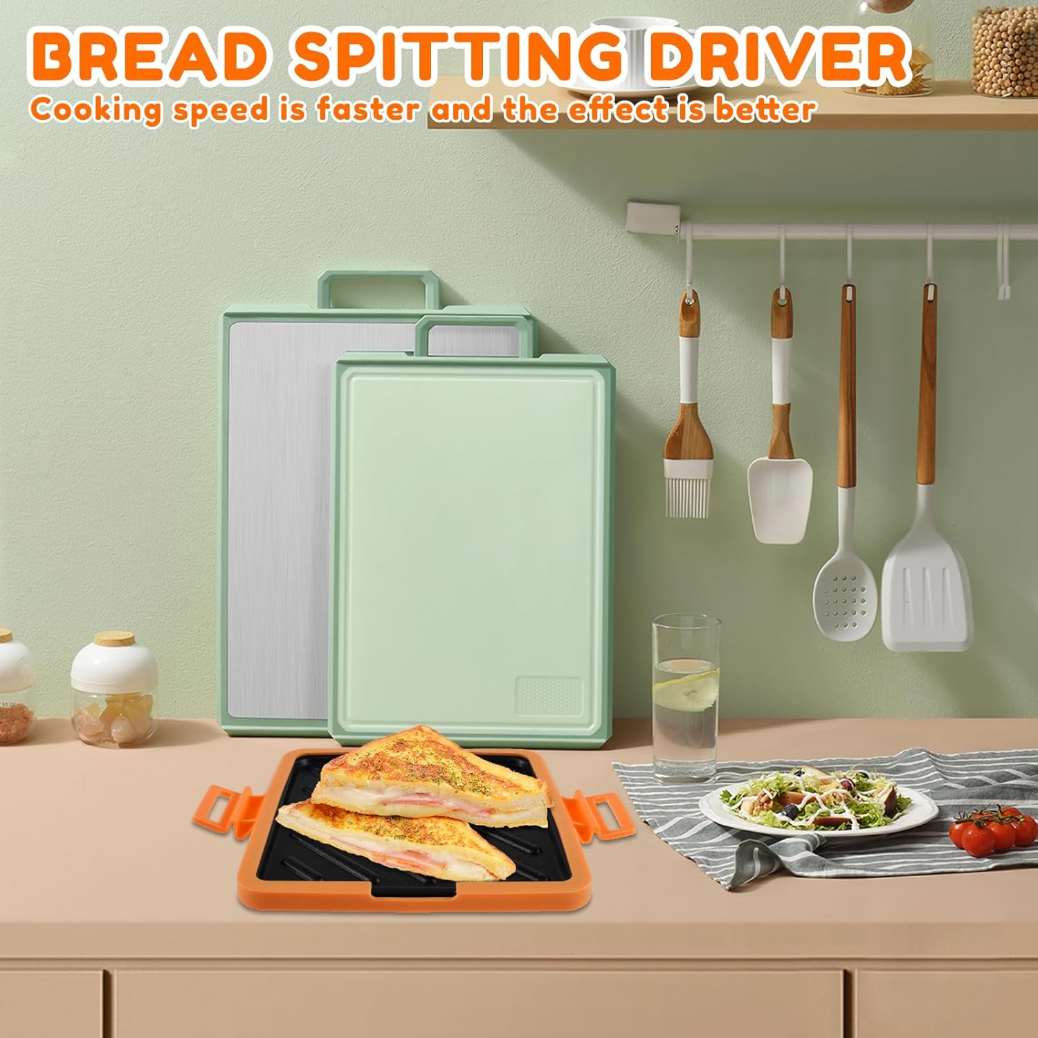 Machine à sandwichs micro-ondes - silicone sans fil, antiadhésive, orange