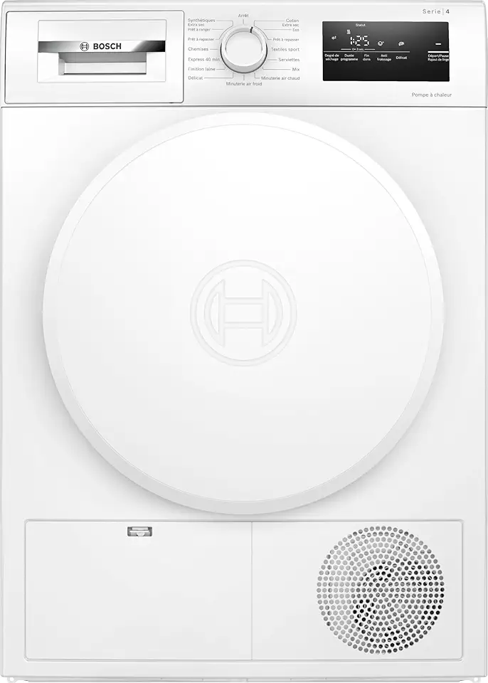 Bosch - Sèche-linge Série 4 - 8 kg, pompe à chaleur, blanc, WTH8300DFR